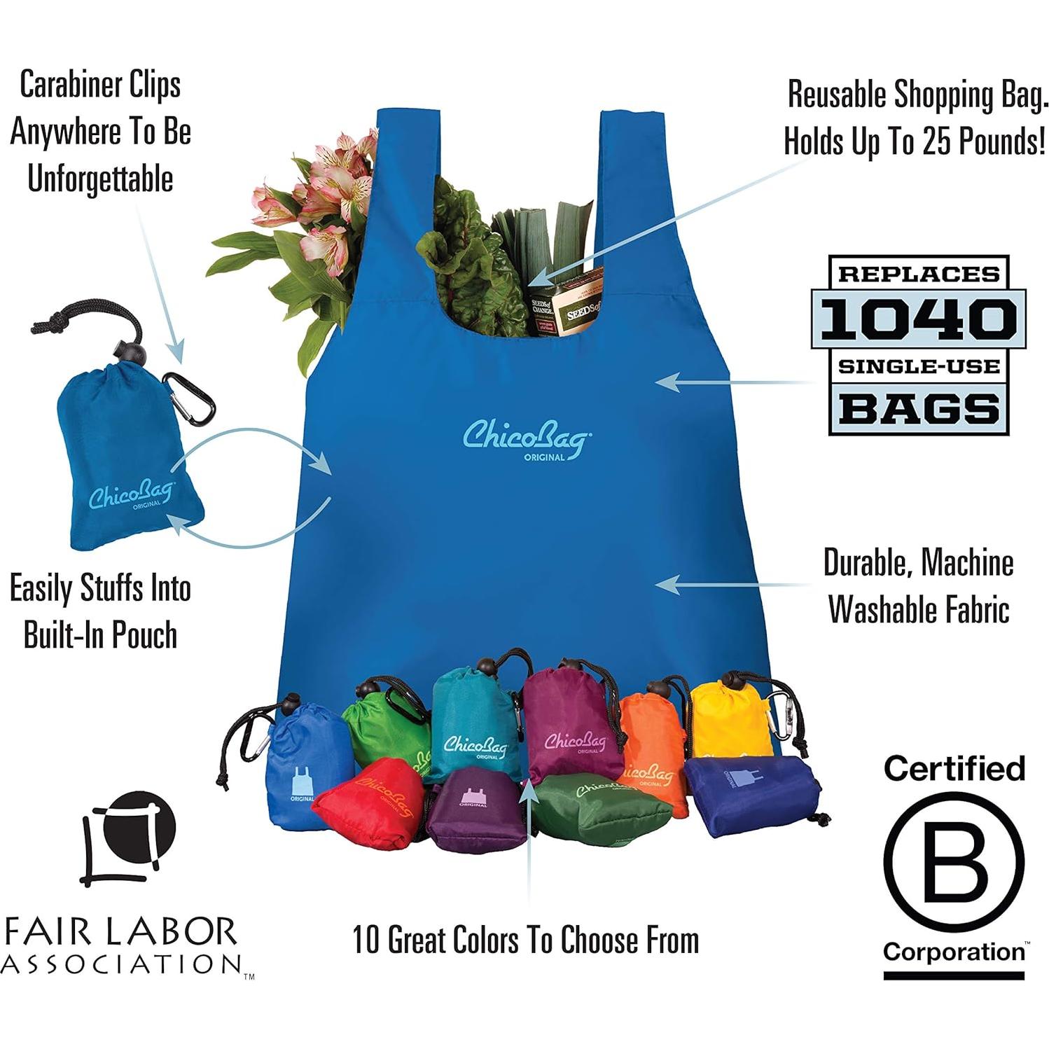 Bolsa Reutilizable ChicoBag Compacta Eco-Friendly 11.3 kg Aqua