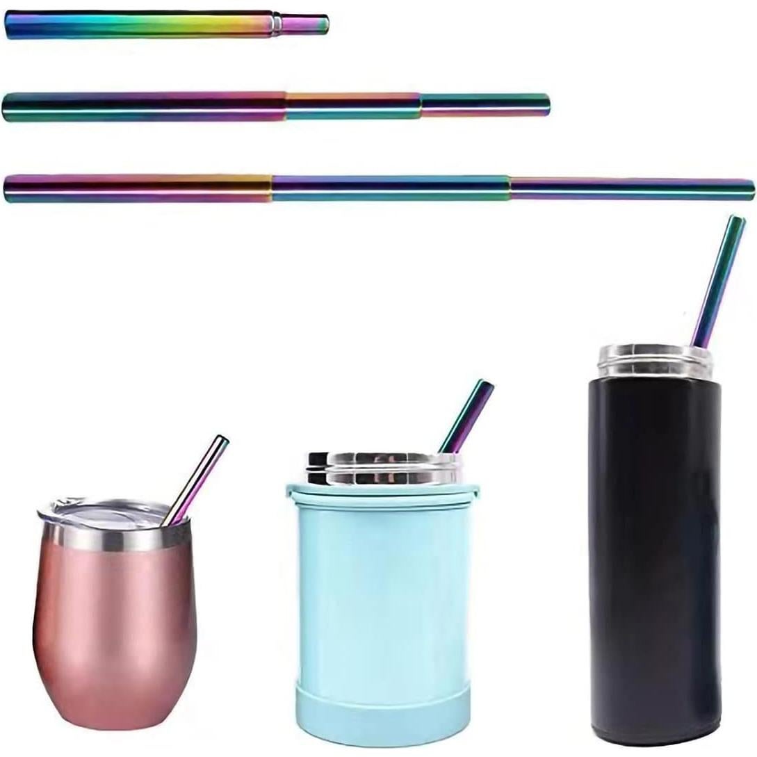 Juego de Popotes Telescópicos Cilevizy Acero Inoxidable 2 Pzs