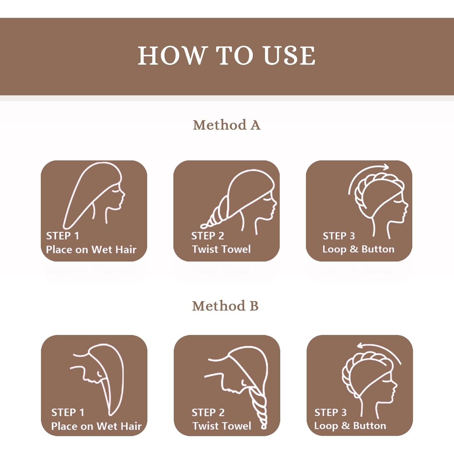 Toalla de Microfibra Satinada Chloven para Cabello - Secado Rápido