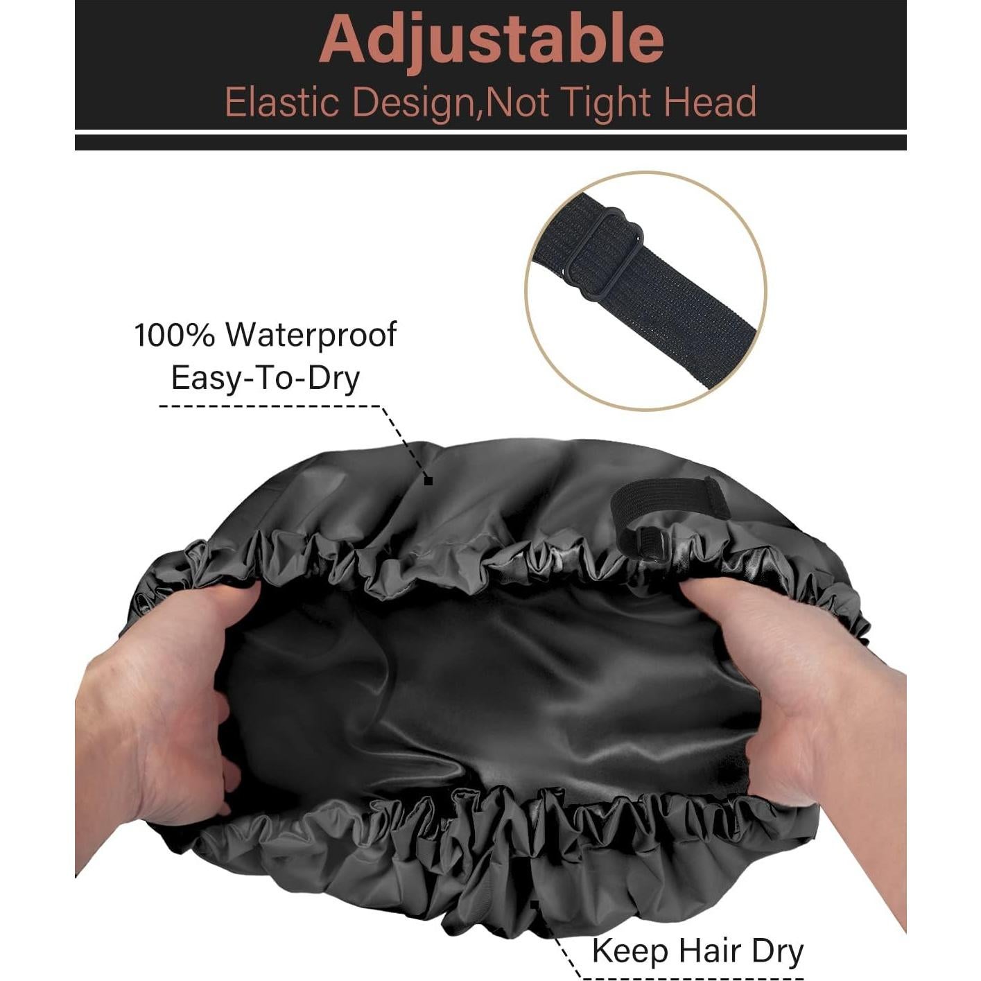 Gorro de Ducha Aquior Extra Grande Ajustable para Mujeres