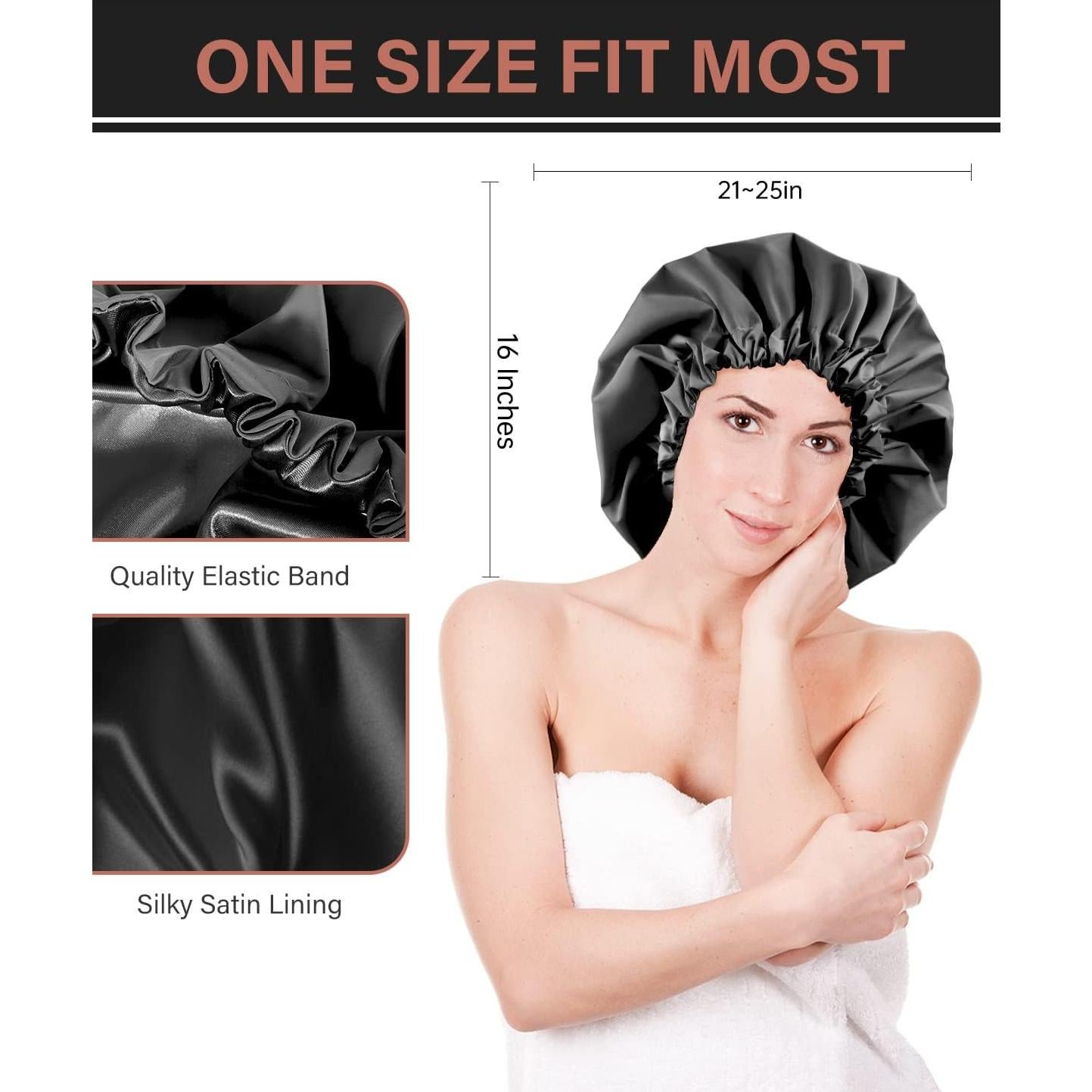 Gorro de Ducha Aquior Extra Grande Ajustable para Mujeres