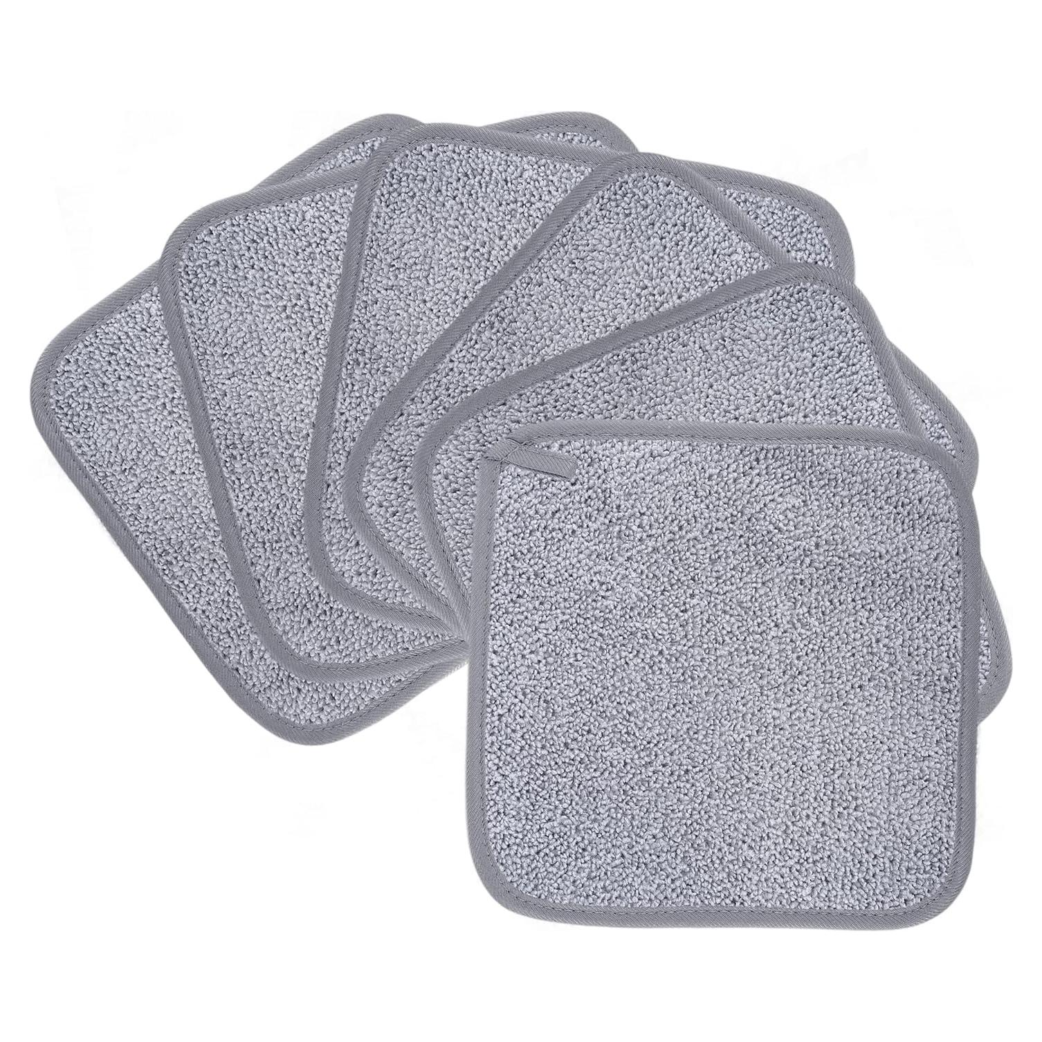 Paño Desmaquillante Hipoalergénico Microfibra Polyte 20x20 cm 6 Unidades Gris