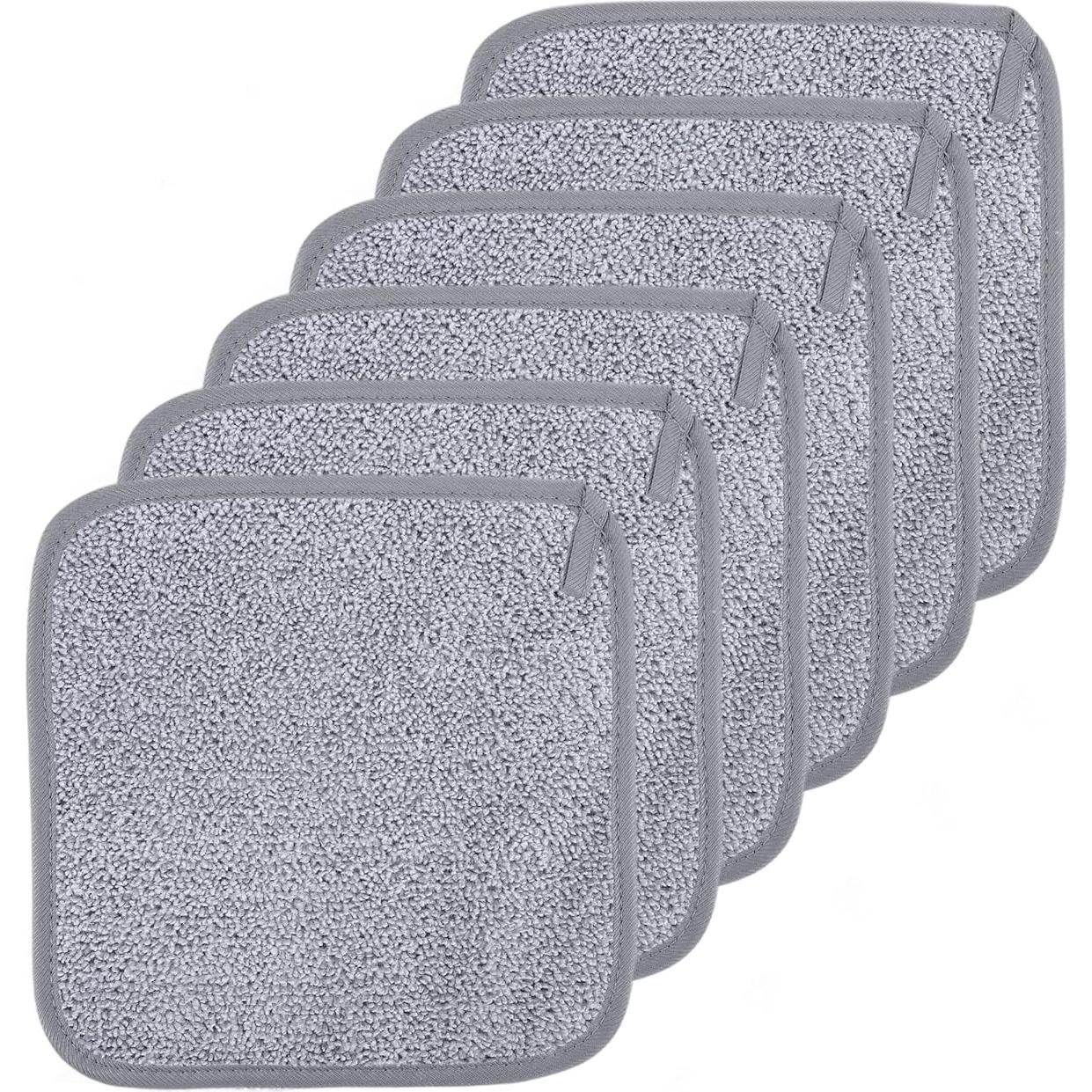 Paño Desmaquillante Hipoalergénico Microfibra Polyte 20x20 cm 6 Unidades Gris