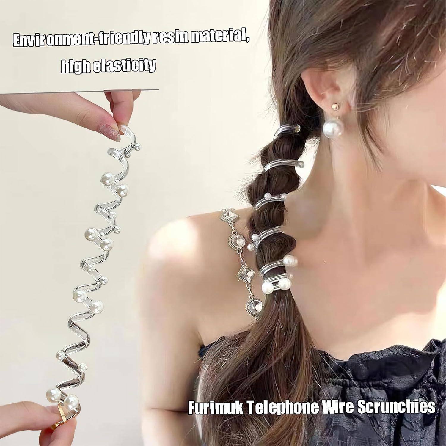 Tiras de cabello en espiral trenzadas Ylapagne 6PCS perlas