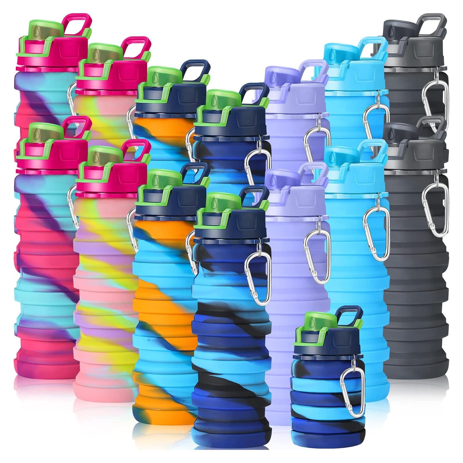 Botellas de Agua Plegables Sunnyray 14 Pack 500ml Silicona