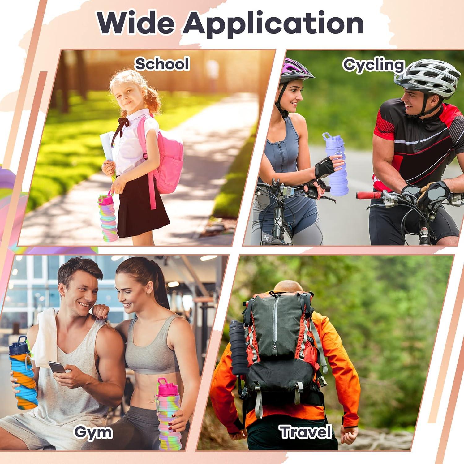 Botellas de Agua Plegables Sunnyray 14 Pack 500ml Silicona