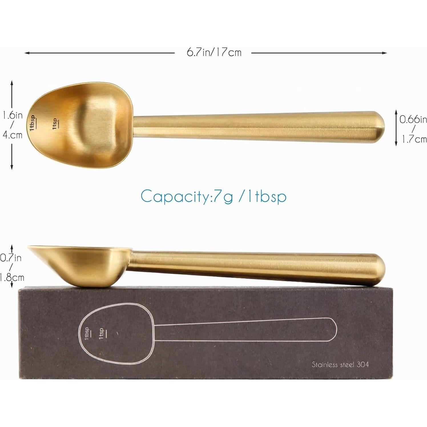 Cuchara Medidora de Café Easyworkz Oro Inoxidable 7g