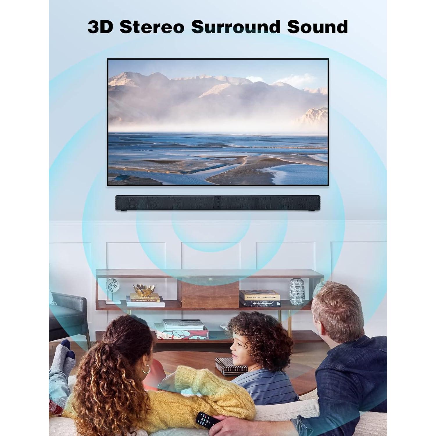 Barra de Sonido Puxinat 32" 2.2CH Bluetooth 5.0 con Subwoofer