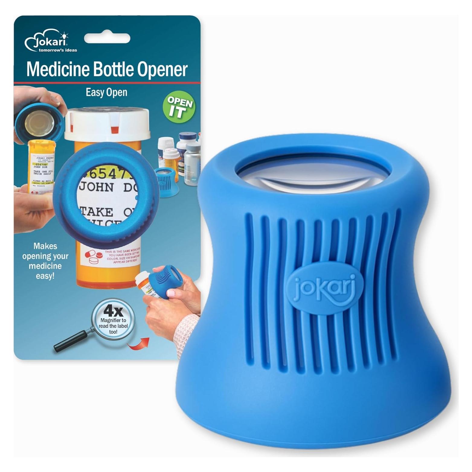 Abridor de Botellas de Medicamentos Jokari con Lupa 4x