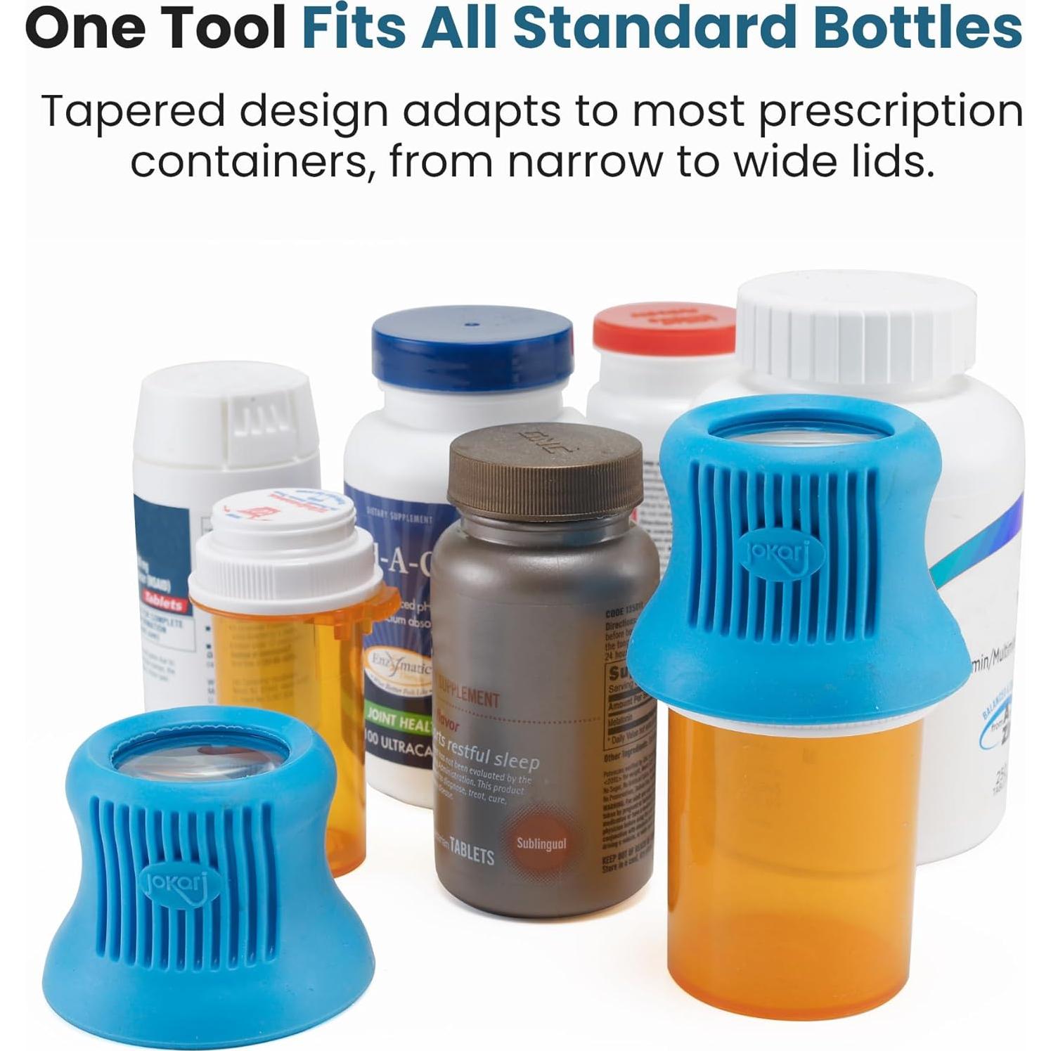 Abridor de Botellas de Medicamentos Jokari con Lupa 4x