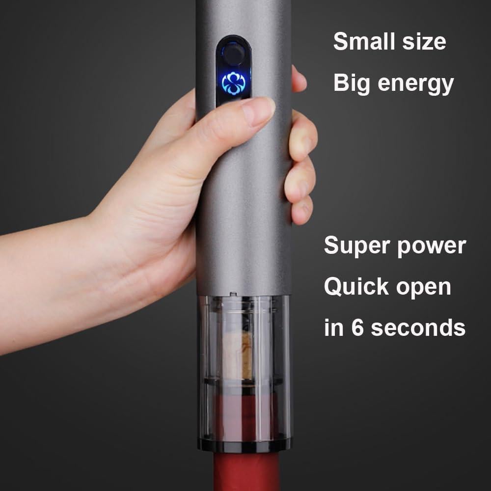 Abridor de vino eléctrico recargable LeadwayTek negro