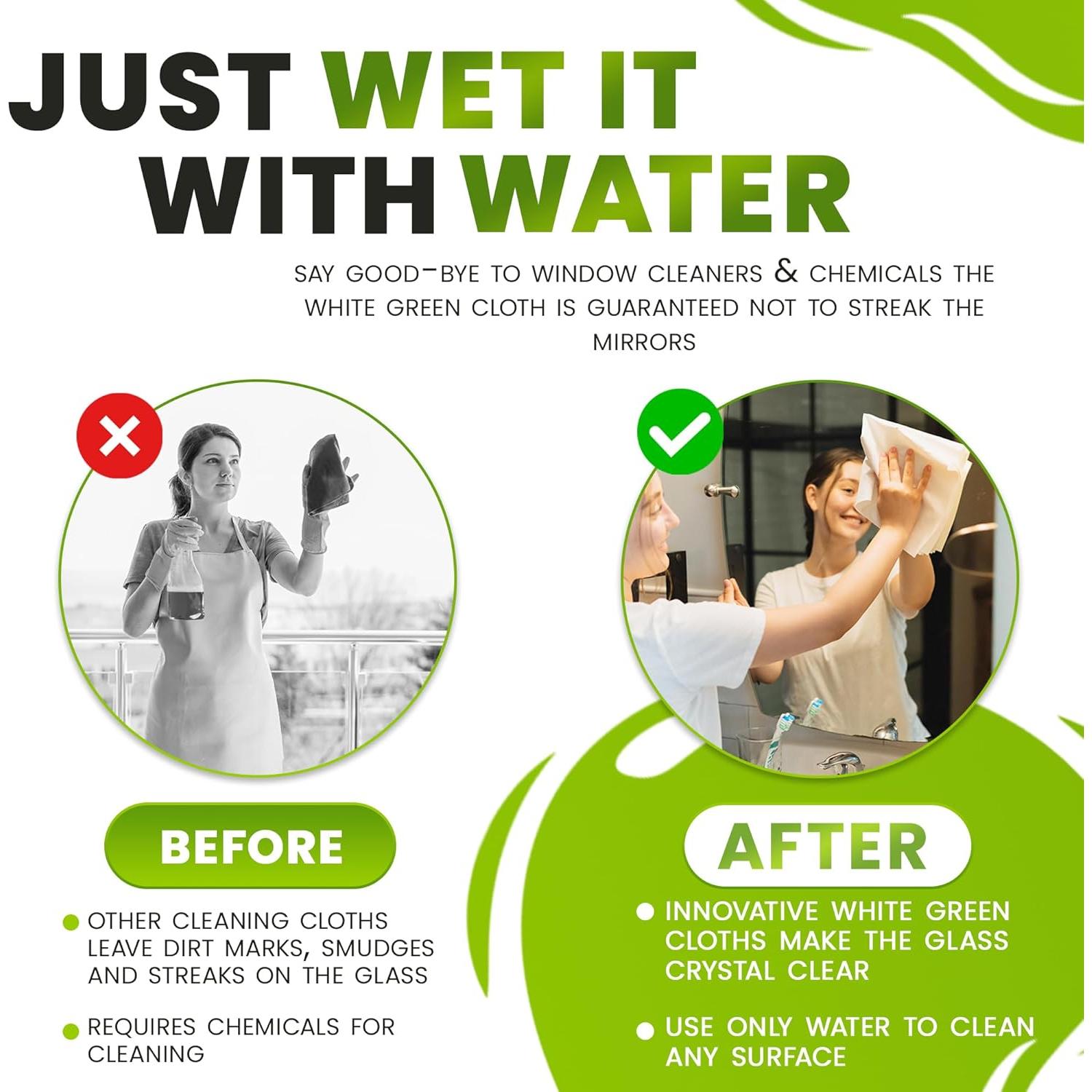 Paño de limpieza reutilizable El Paño Verde Blanco 40x40 cm