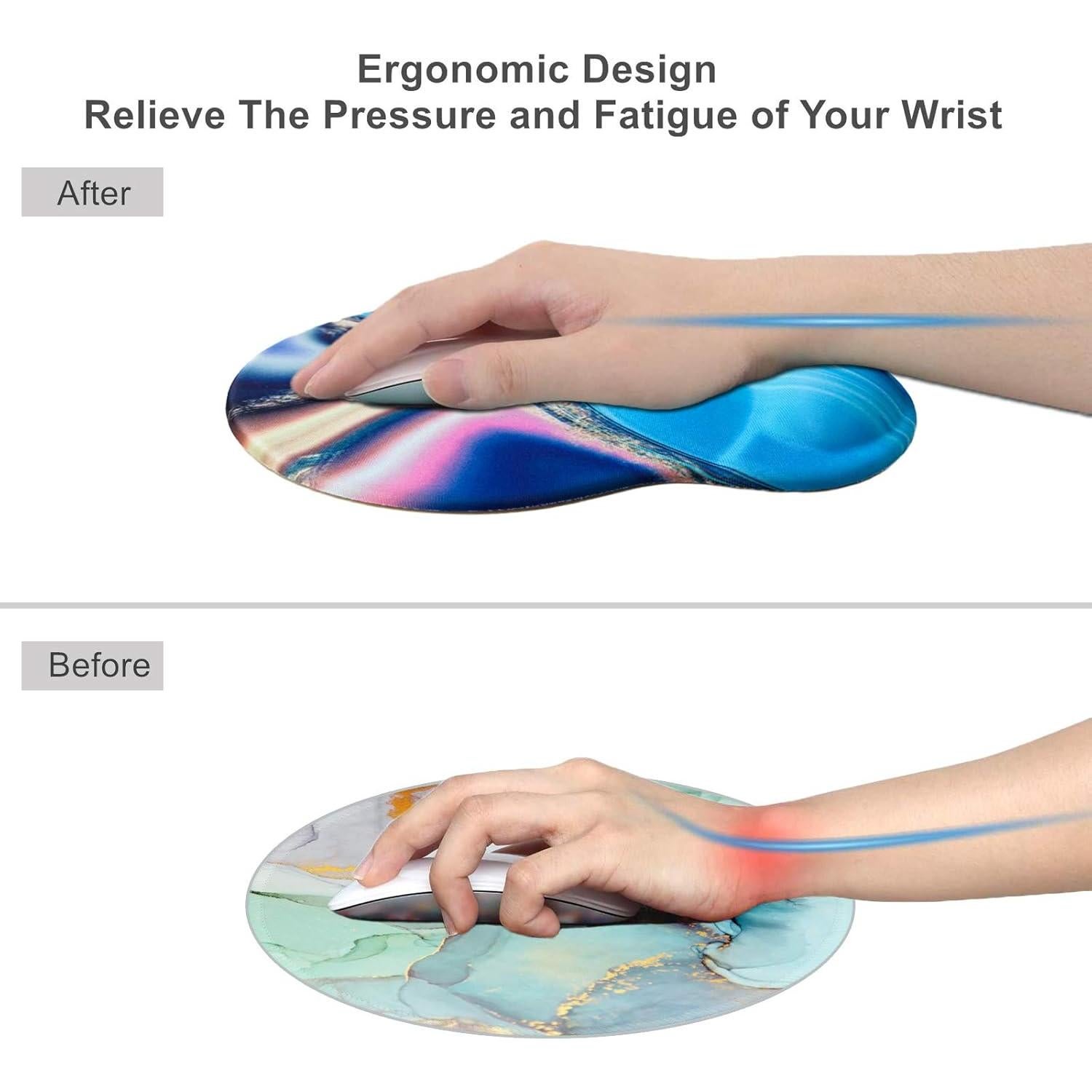 Alfombrilla de Ratón Knocent con Soporte para Muñeca 22x19cm