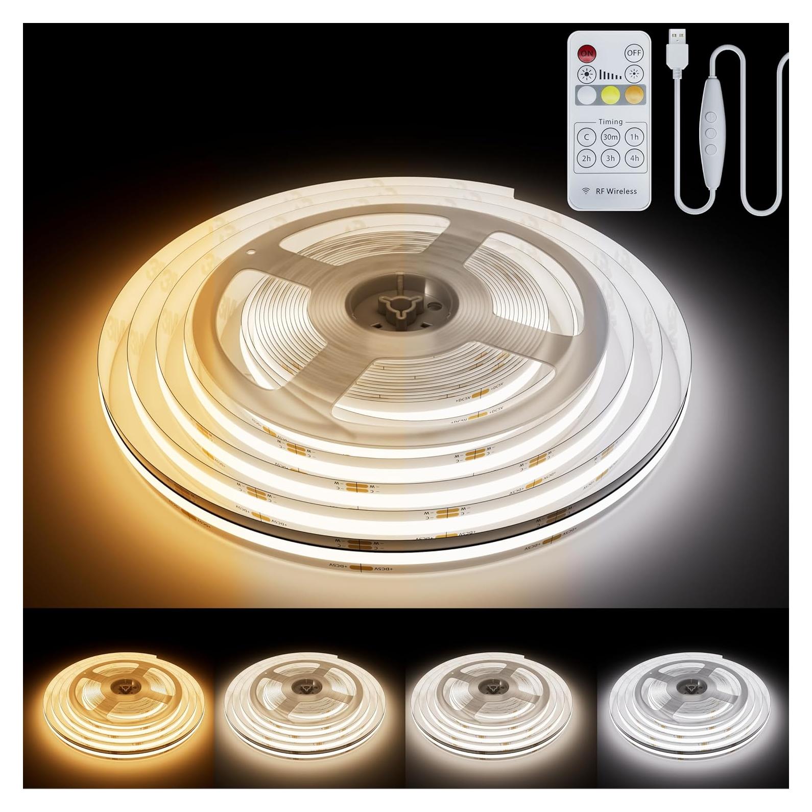 Tira LED COB PAUTIX 2m 2700K-6500K Dimmable con Control Remoto