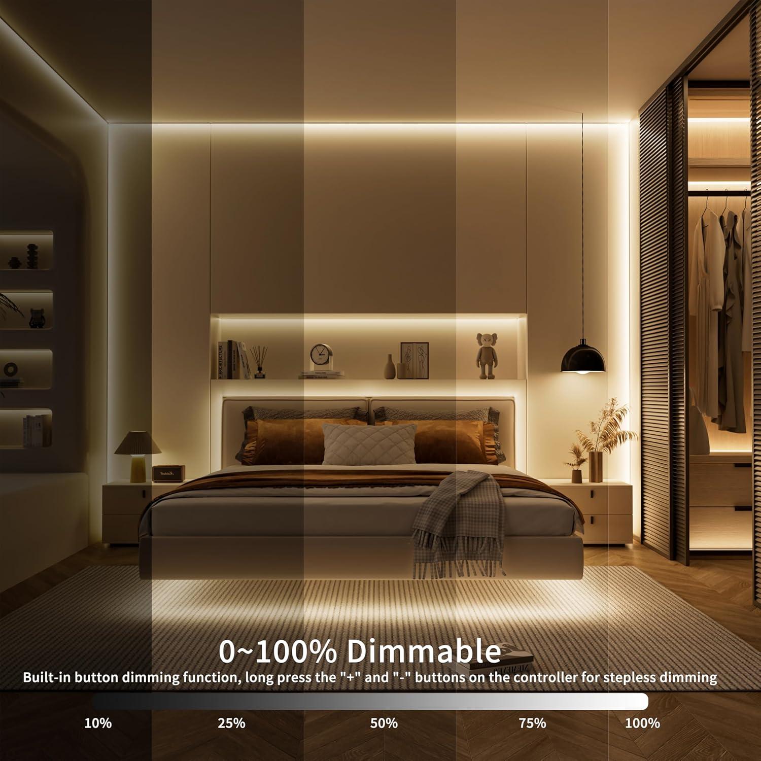 Tira LED COB PAUTIX 2m 2700K-6500K Dimmable con Control Remoto