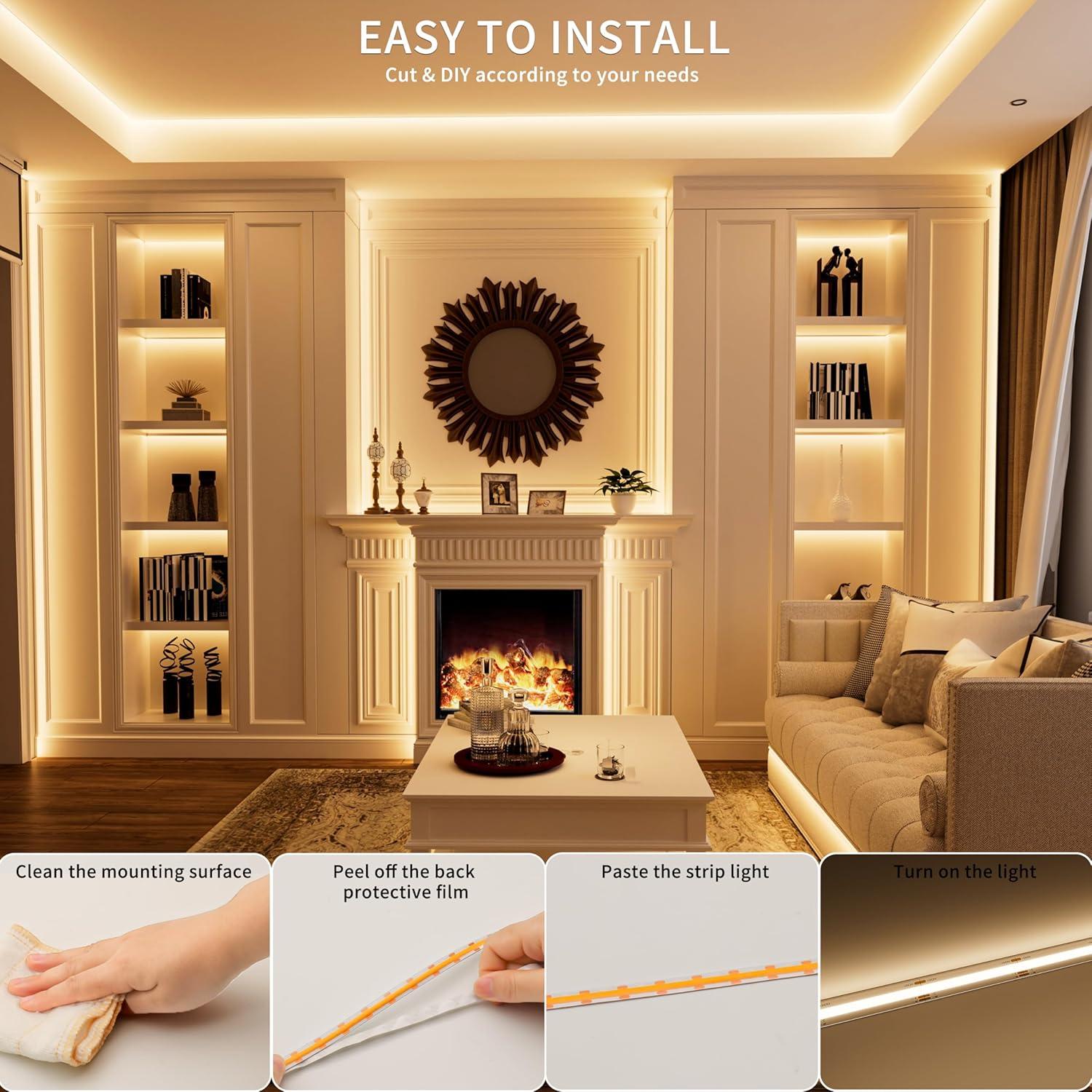 Tira LED COB PAUTIX 2m 2700K-6500K Dimmable con Control Remoto