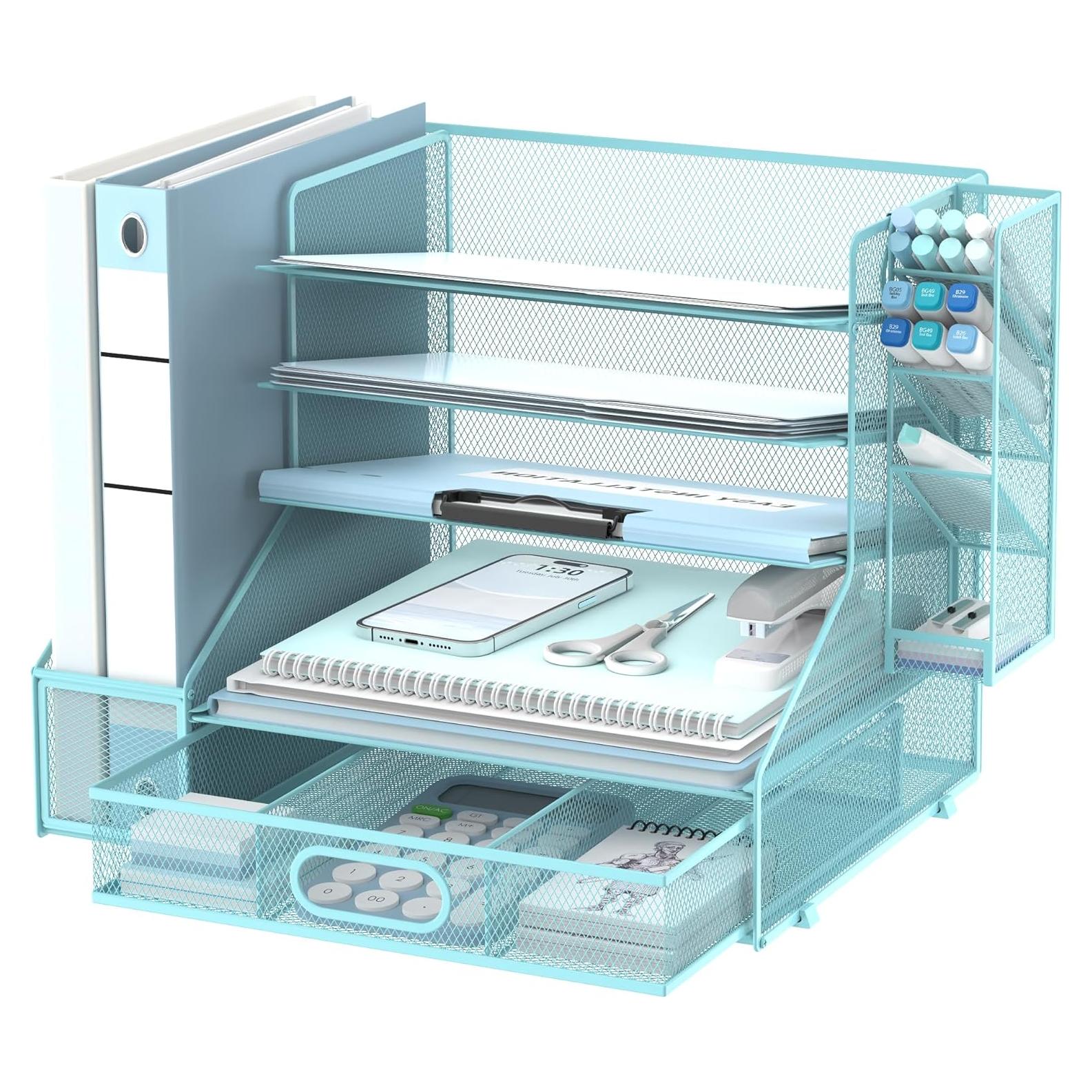 Organizador de Escritorio SUPEASY 6 Niveles Metal Azul