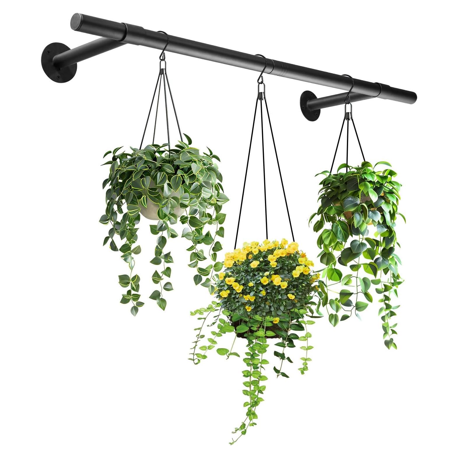 Soporte para Plantas Colgantes Uoveya 80 cm Negro Metal