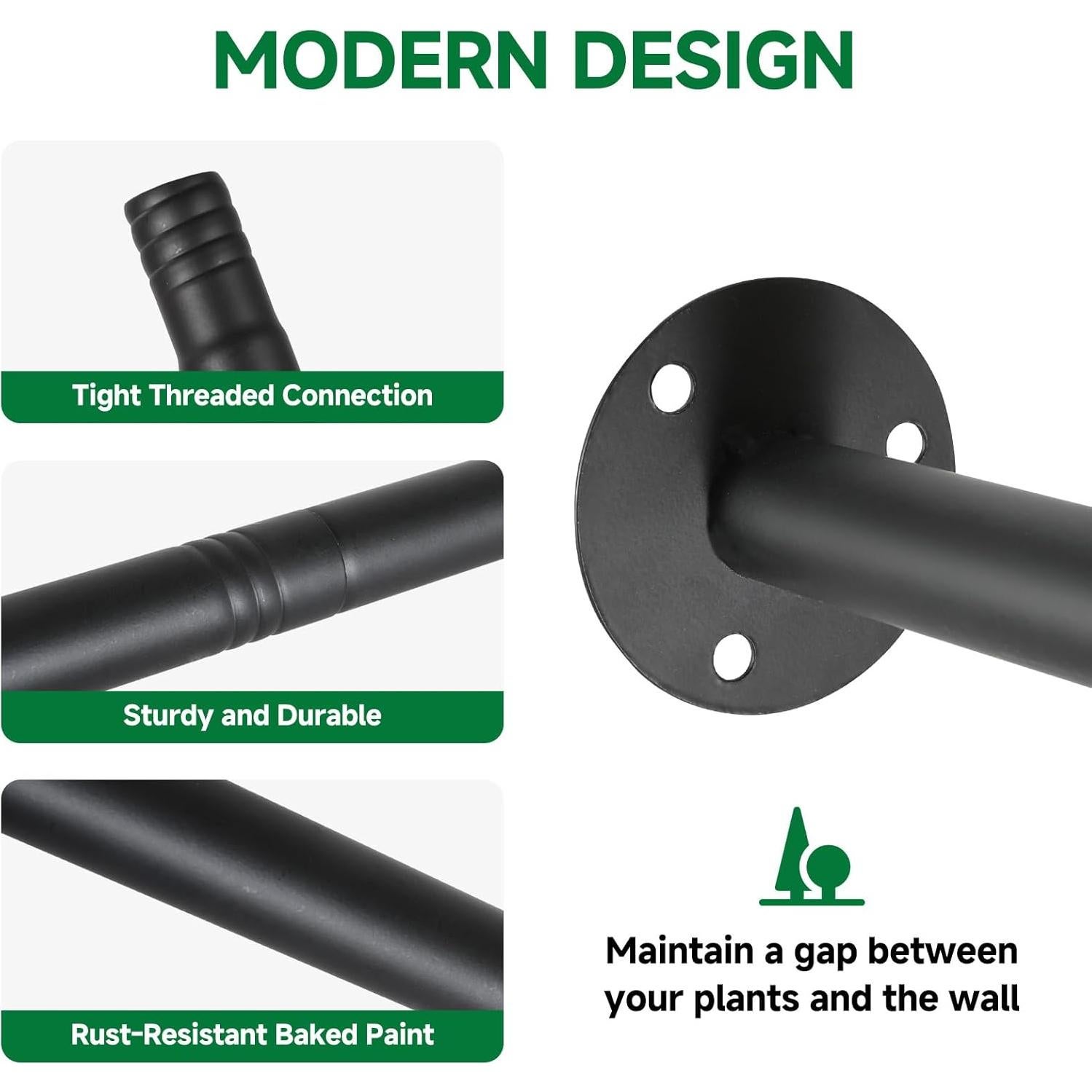 Soporte para Plantas Colgantes Uoveya 80 cm Negro Metal