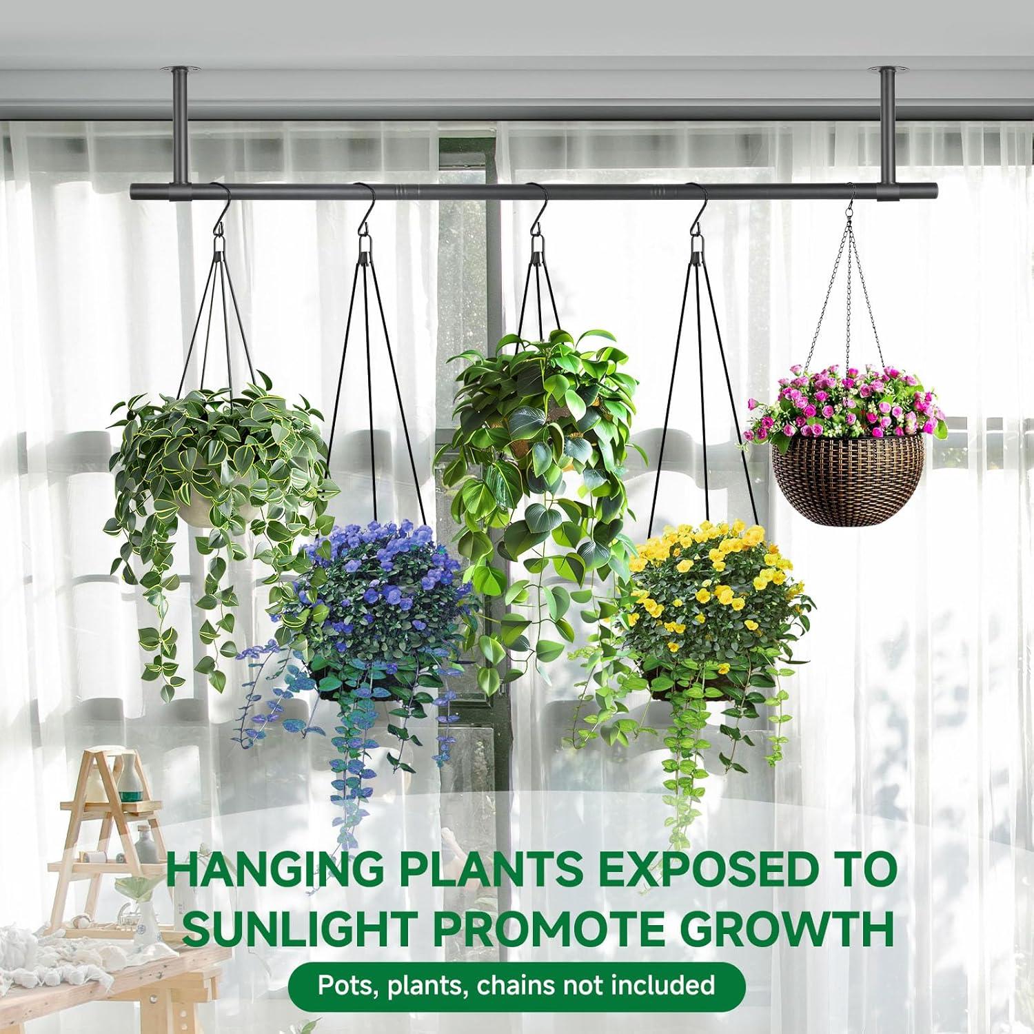 Soporte para Plantas Colgantes Uoveya 80 cm Negro Metal