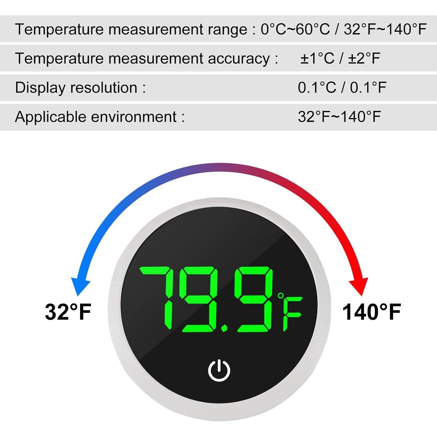 Termómetro Digital para Acuario DORHEA 2 Pcs LED Táctil 0-60°C