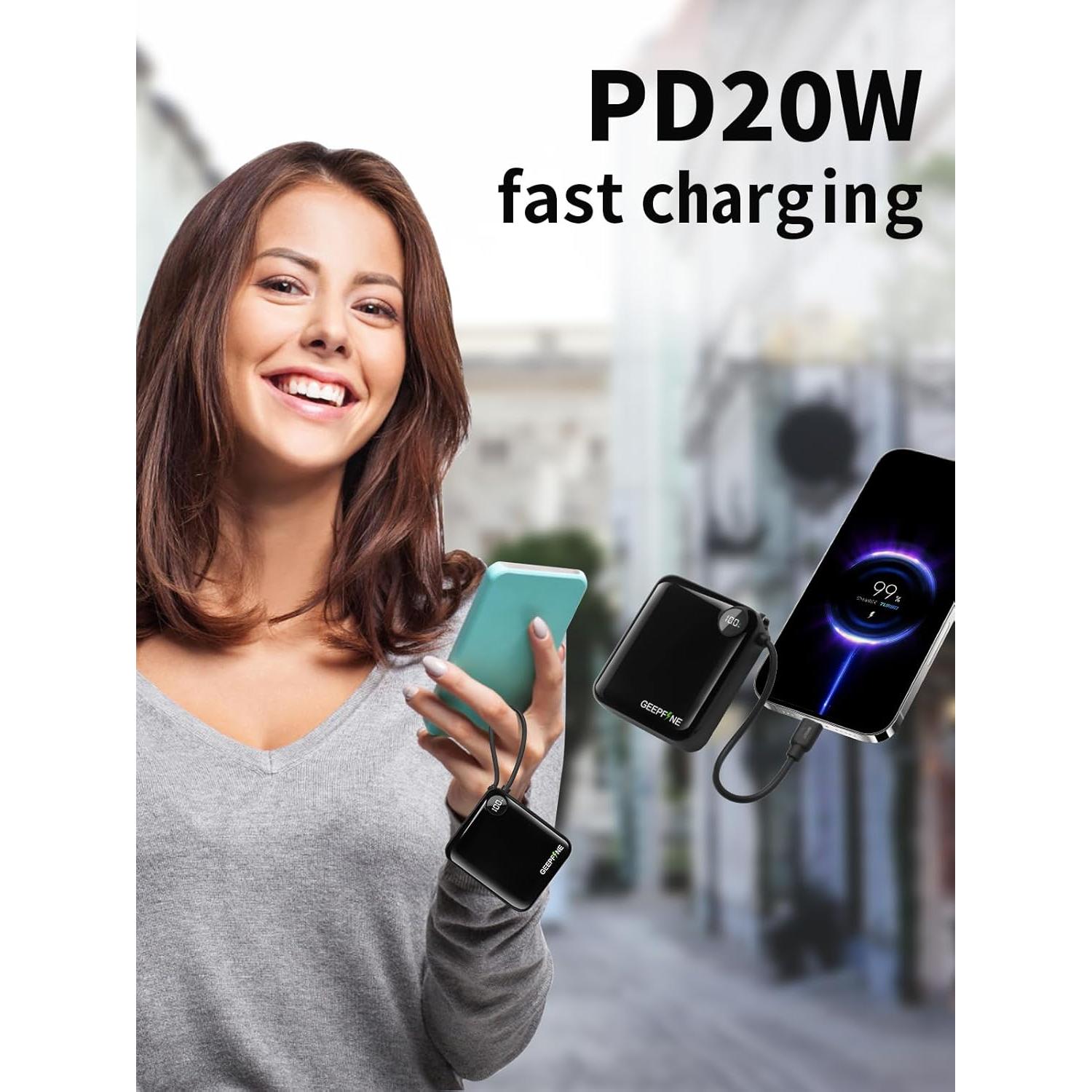 Cargador Portátil Mini GEEPFINE 10000mAh Carga Rápida PD20W