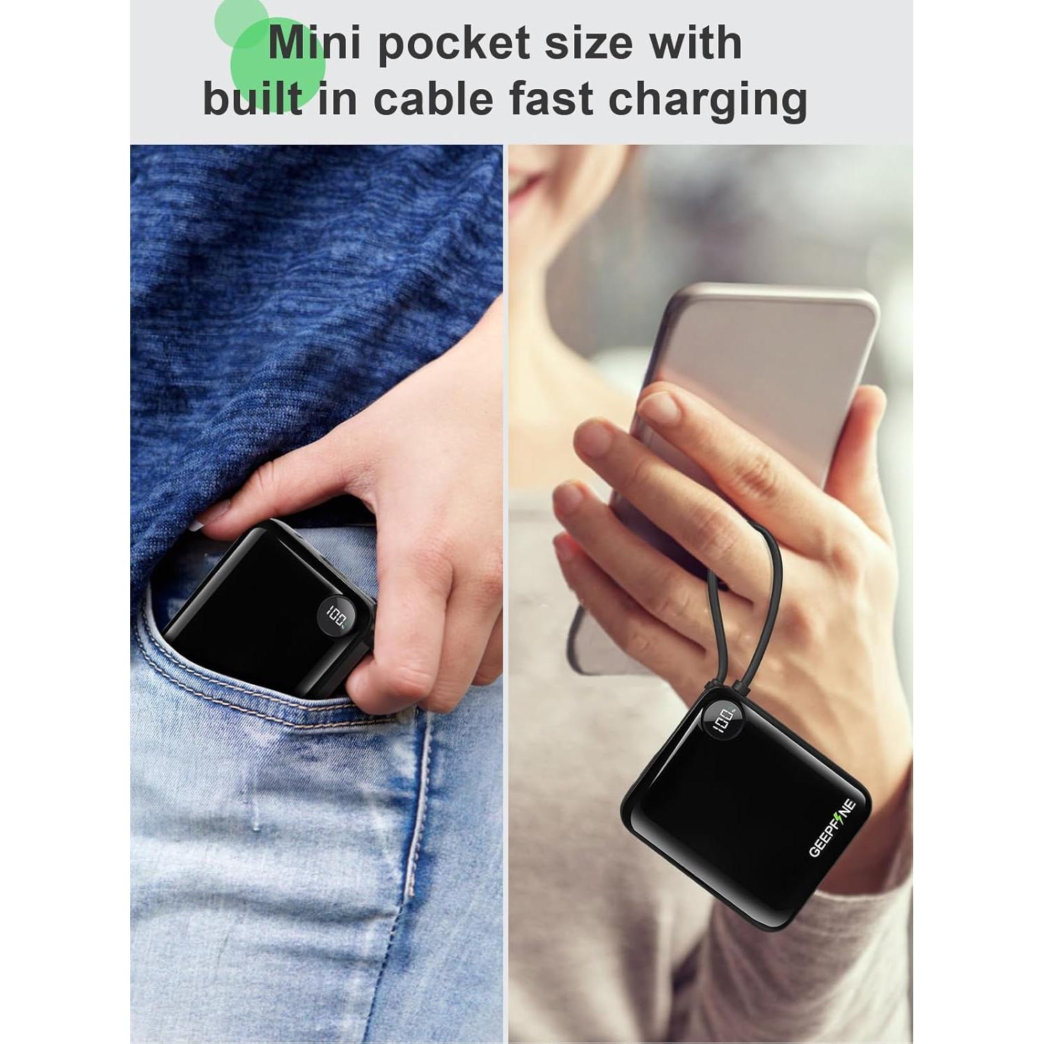 Cargador Portátil Mini GEEPFINE 10000mAh Carga Rápida PD20W