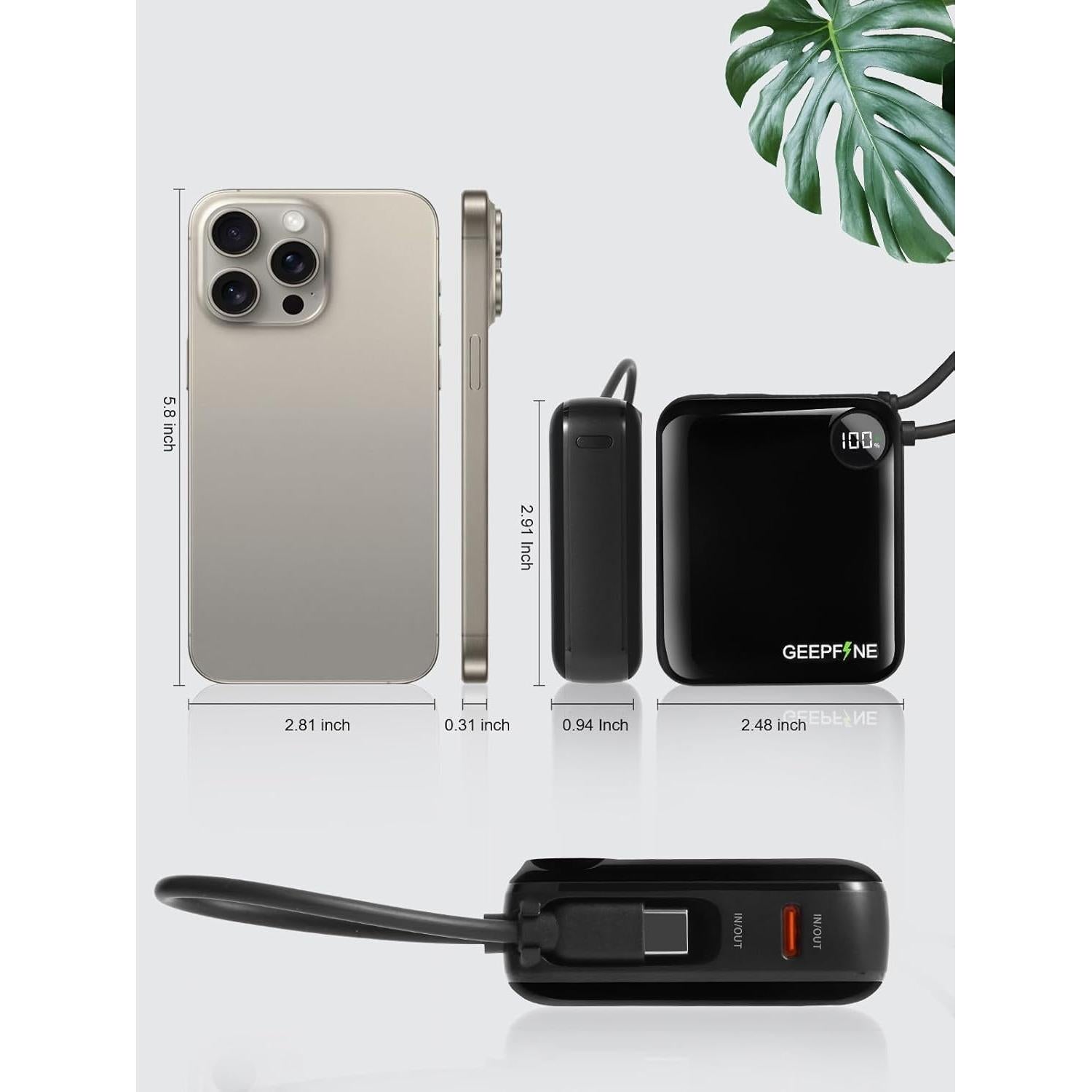 Cargador Portátil Mini GEEPFINE 10000mAh Carga Rápida PD20W