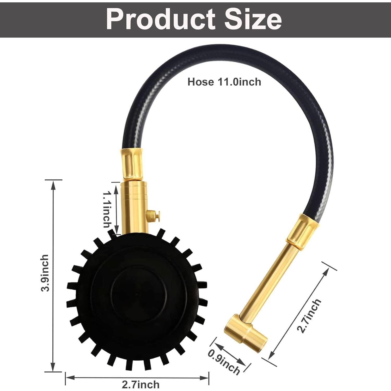Manómetro de Presión de Neumáticos PUIBERS 60 PSI con Chuck 90°