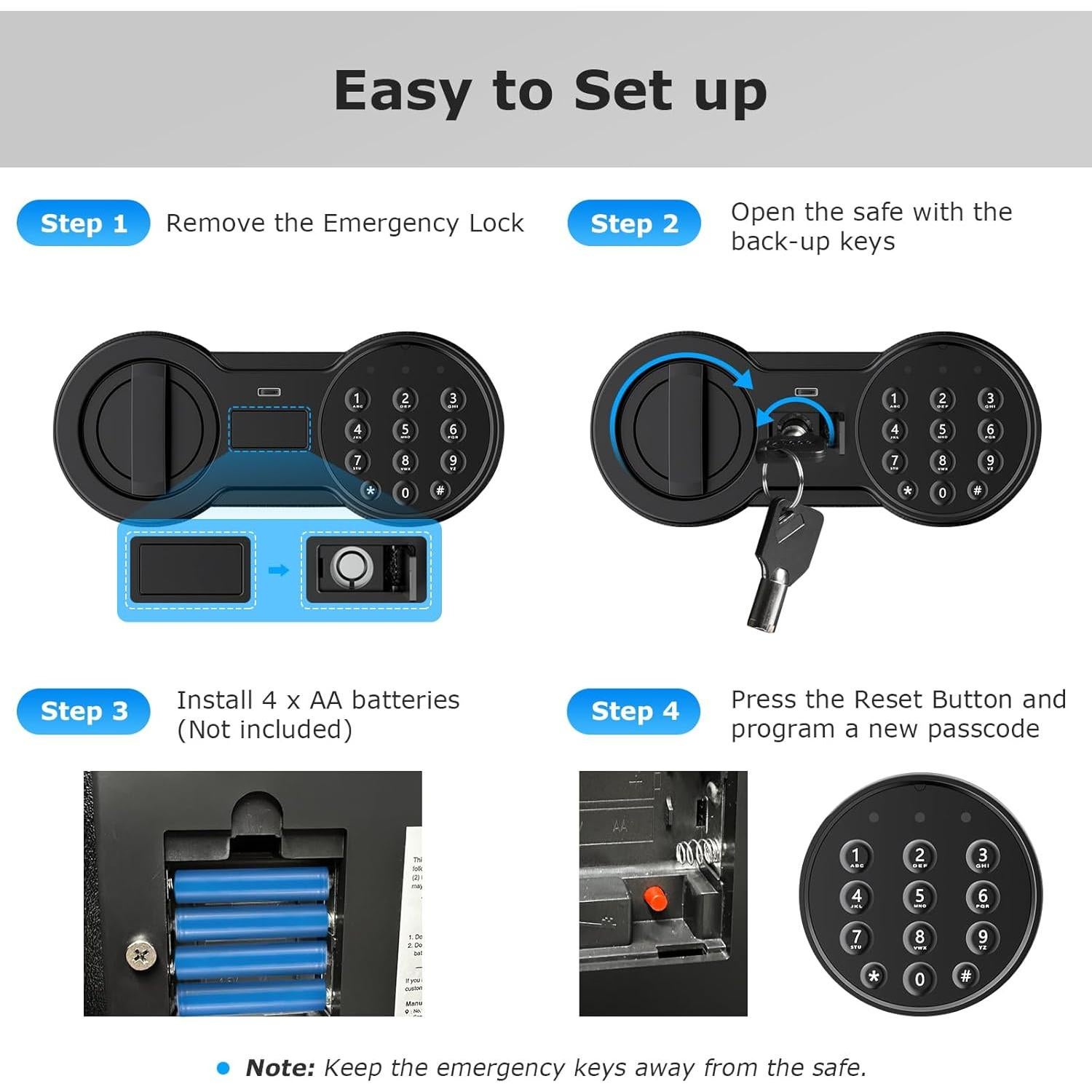 Caja Fuerte Bonsaii de Acero con Cerradura Digital 1.2 Pies³