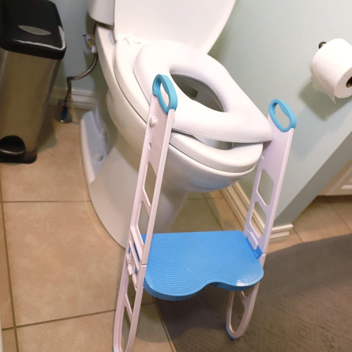 Asiento de Inodoro Acolchado Mommy's Helper Azul/Gris