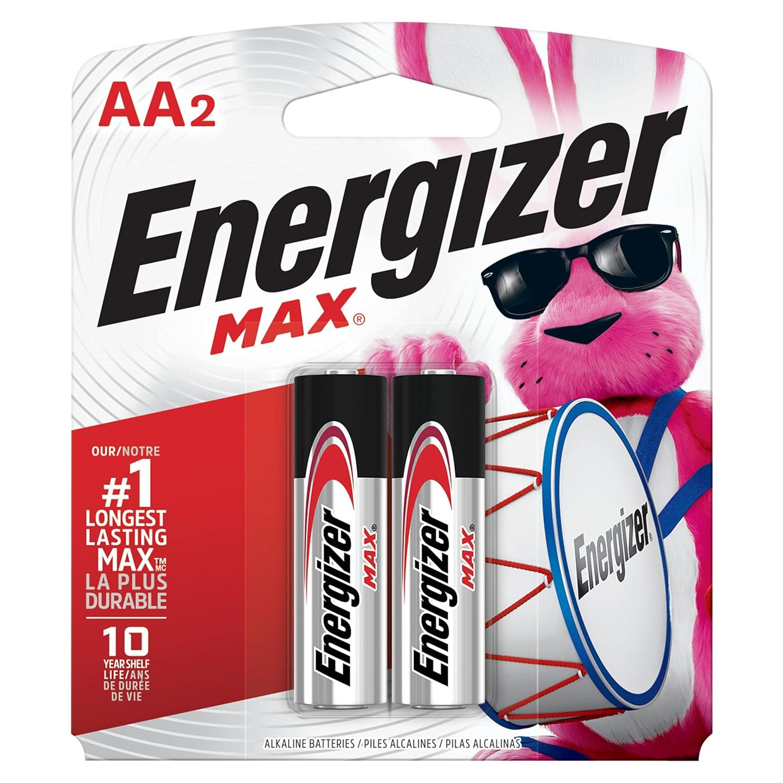 Baterías Alcalinas AA Energizer MAX 2 Unidades Larga Duración