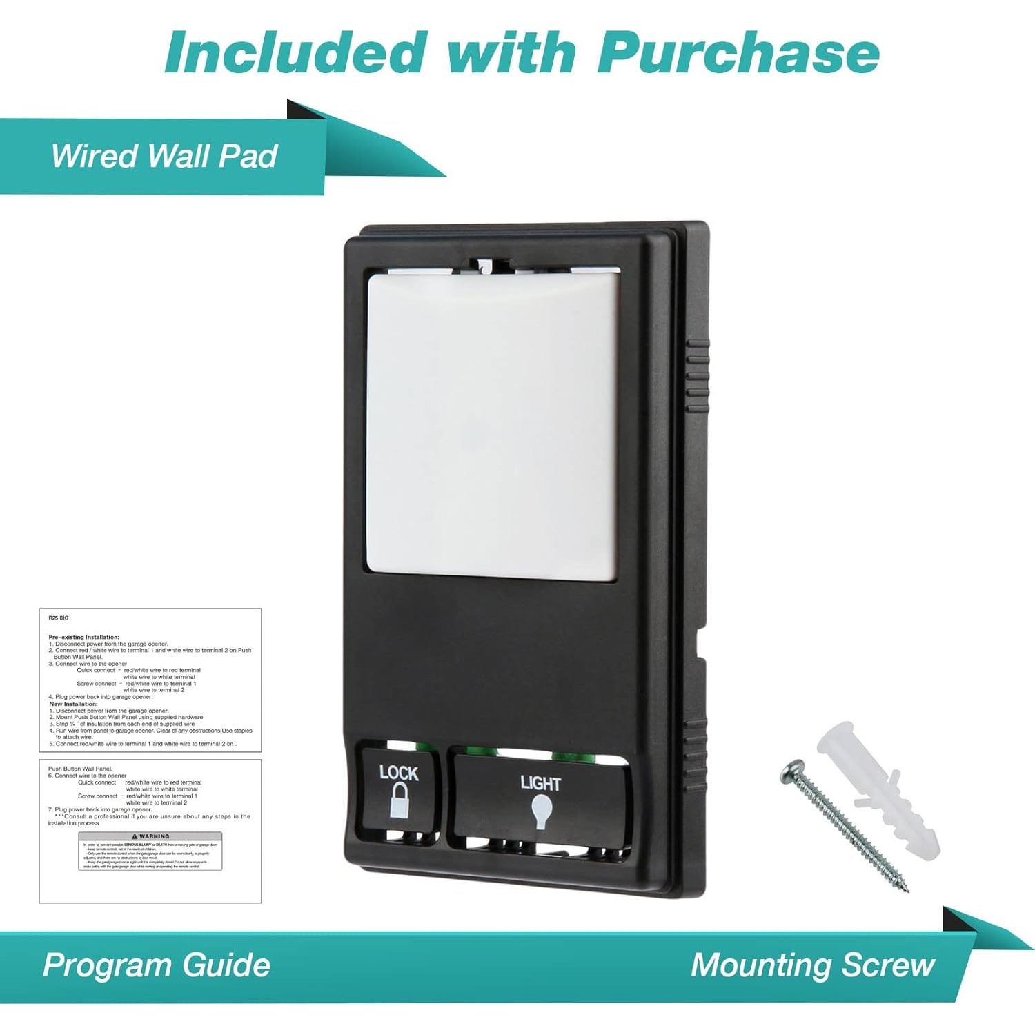 Panel de Control Teclado Pared LiftMaster 41A5273-1 Negro