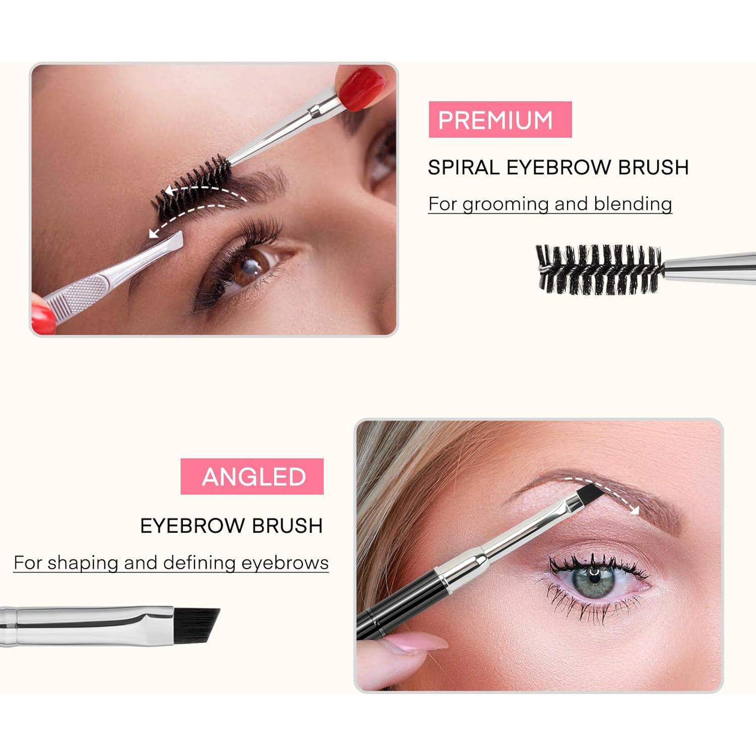 Brocha de Cejas Profesional Unaone - 2 Pcs Doble Cara