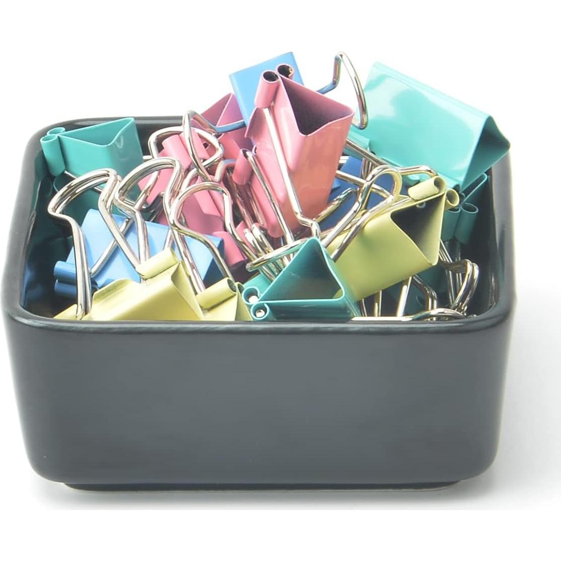 Organizador de Clips de Papel Cerámica SAMAZAMA Negro 2 Pcs