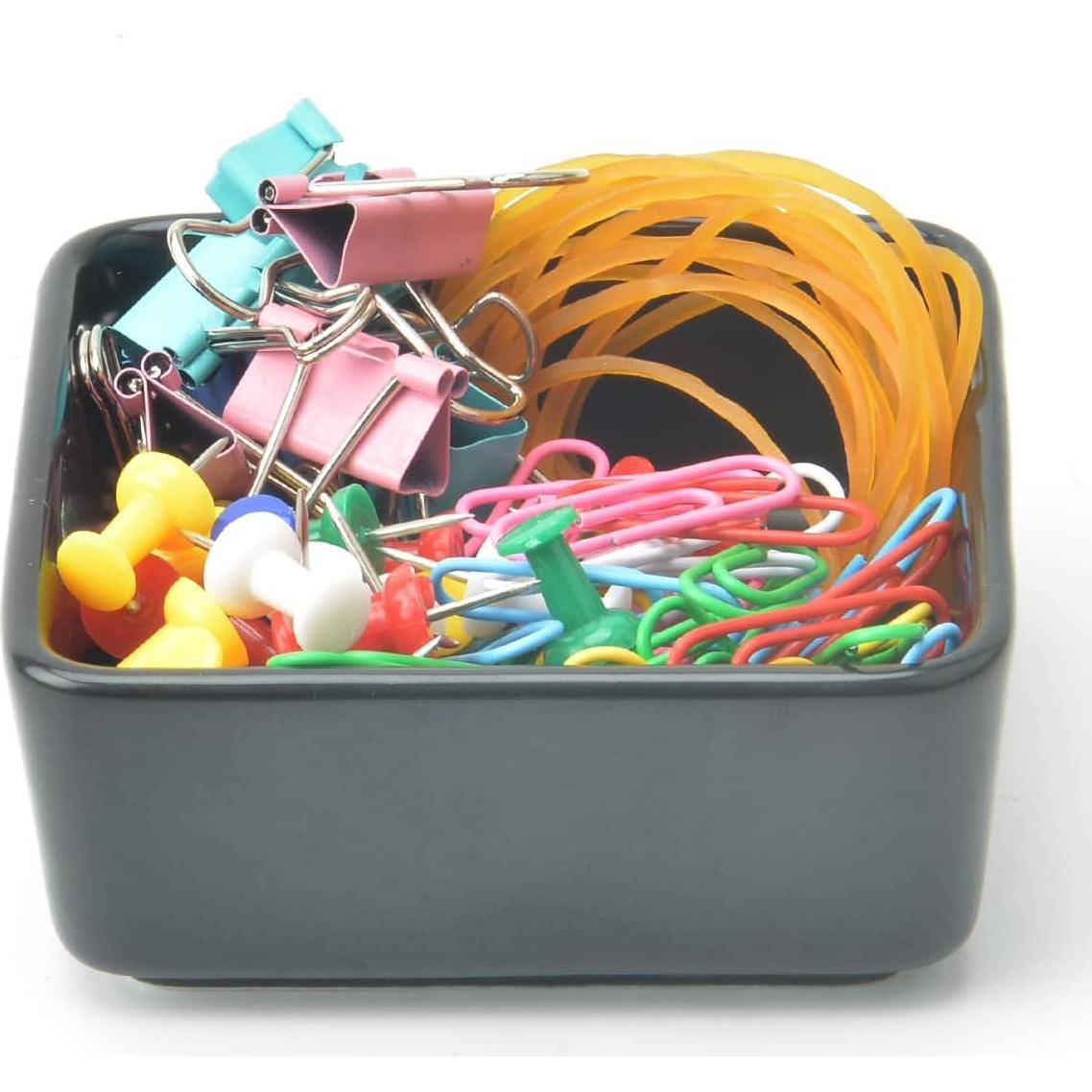 Organizador de Clips de Papel Cerámica SAMAZAMA Negro 2 Pcs