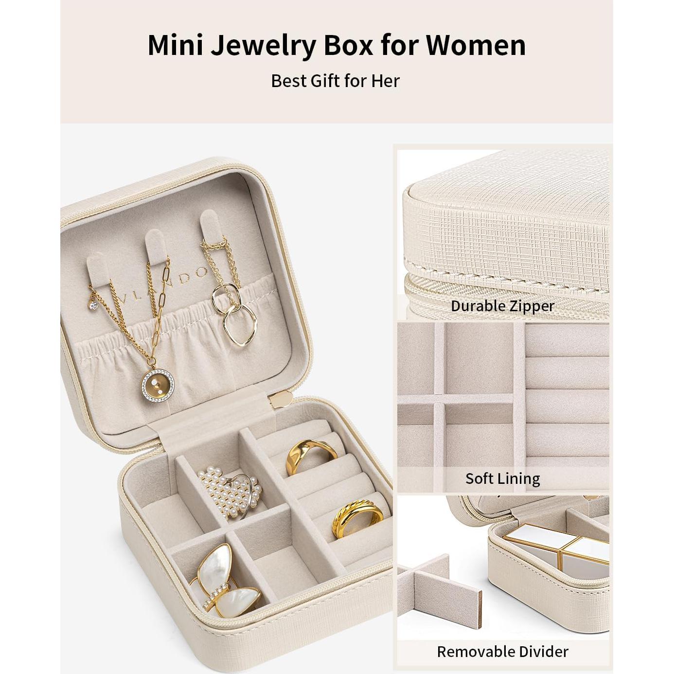 Organizador de Joyería de Viaje Vlando Beige 10x10x5 cm