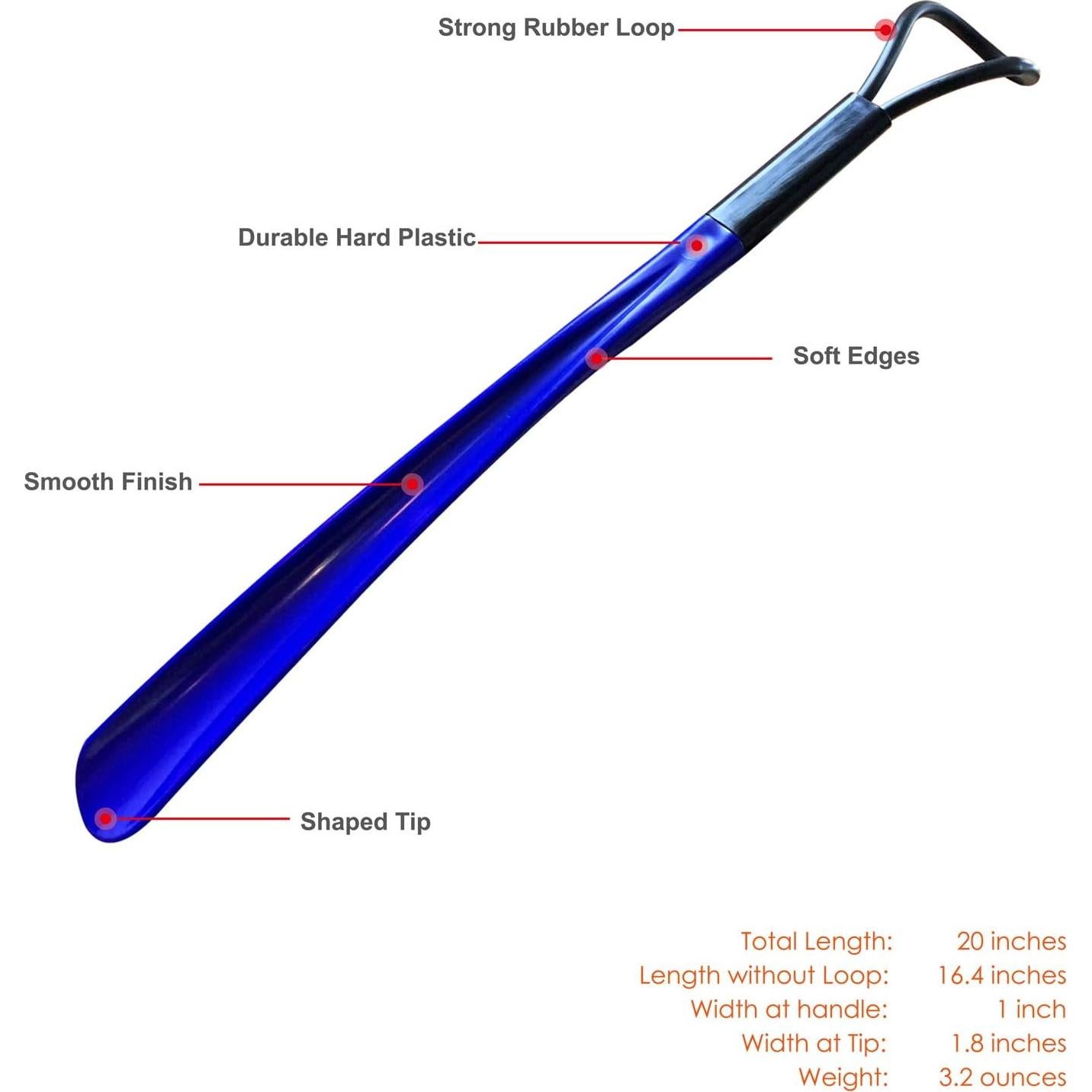 Cuerno de Zapato Ginkgo ABS Largo 45.72 cm Azul