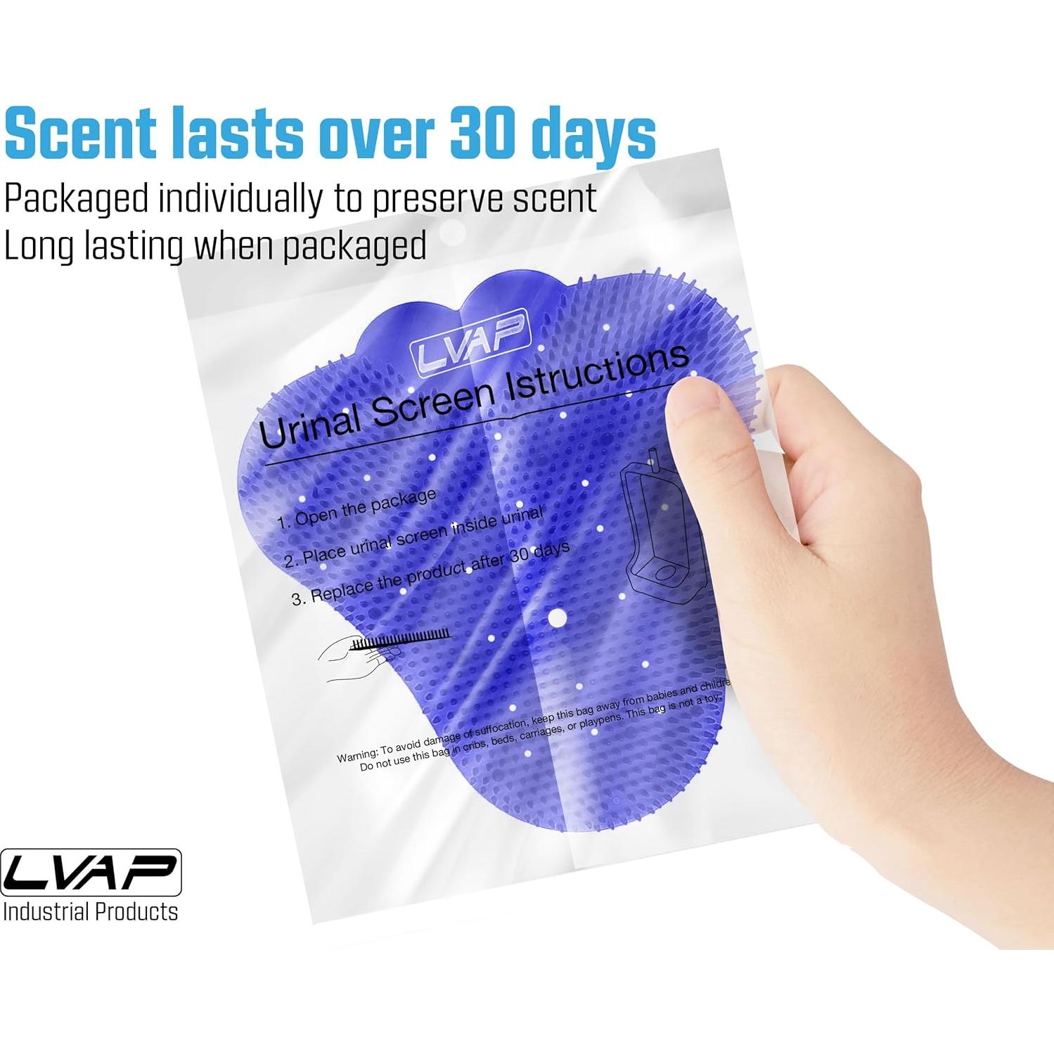 Desodorante de Pantalla de Urinal LVAP AntiSplash Azul - 12 Pzas