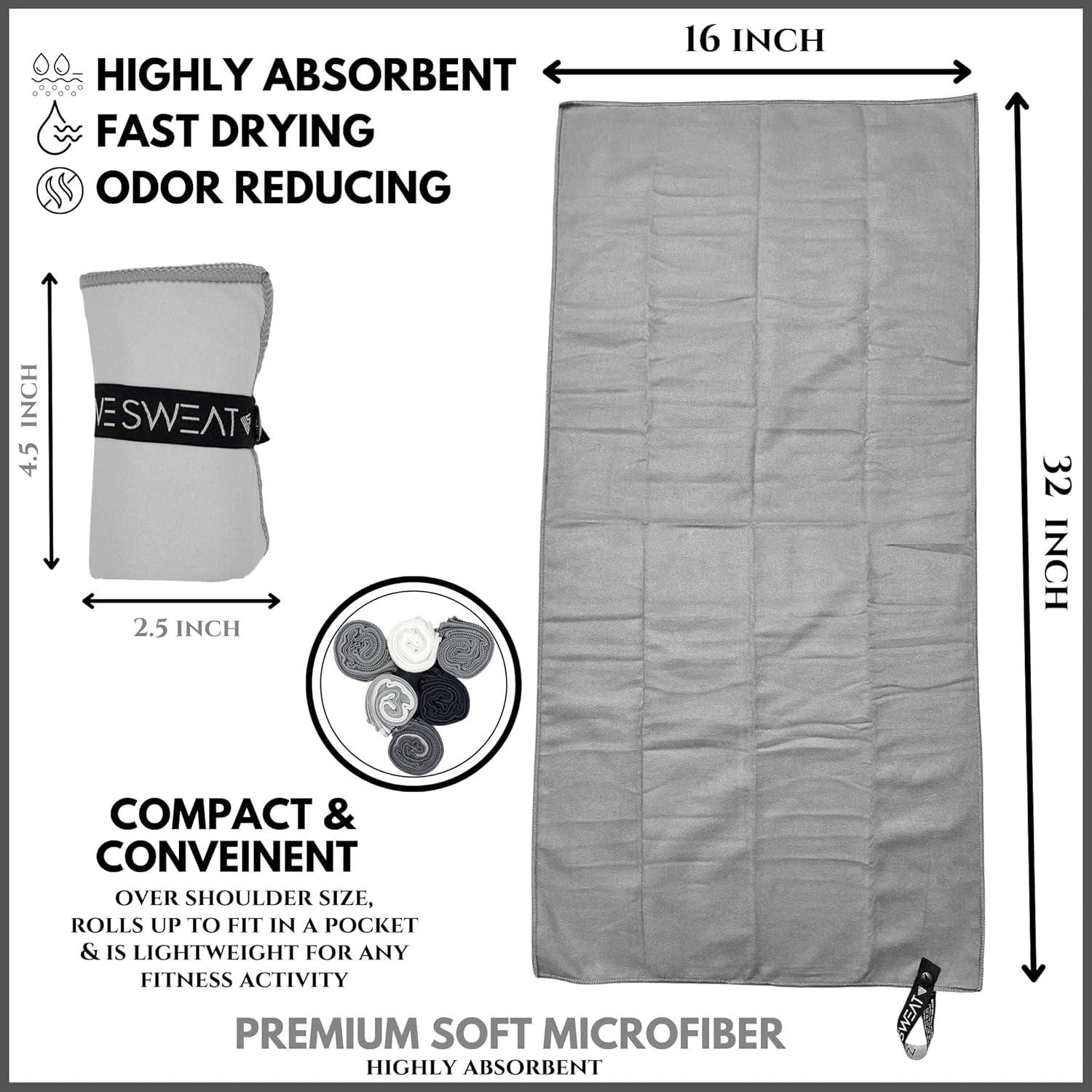 Toallas de Microfibra We Sweat - Paquete de 6, Secado Rápido