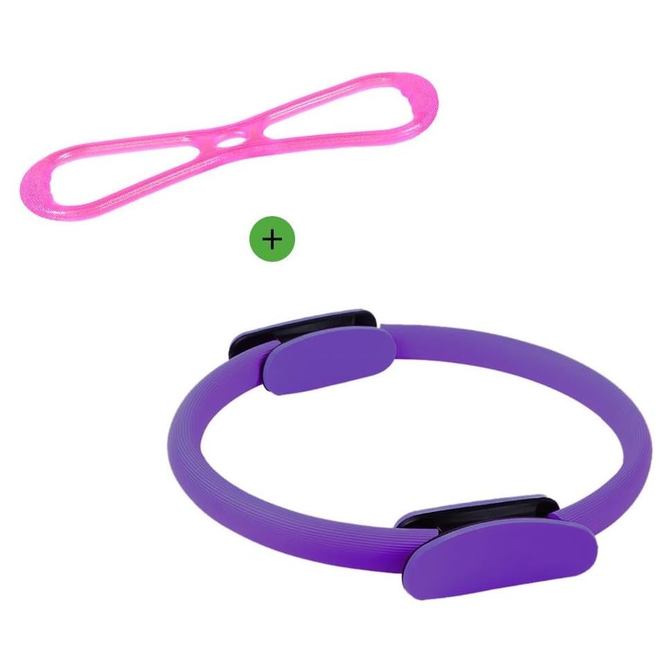 Círculos de Fitness KEVENZ - Anillo de Pilates 38 cm + Banda Resistencia