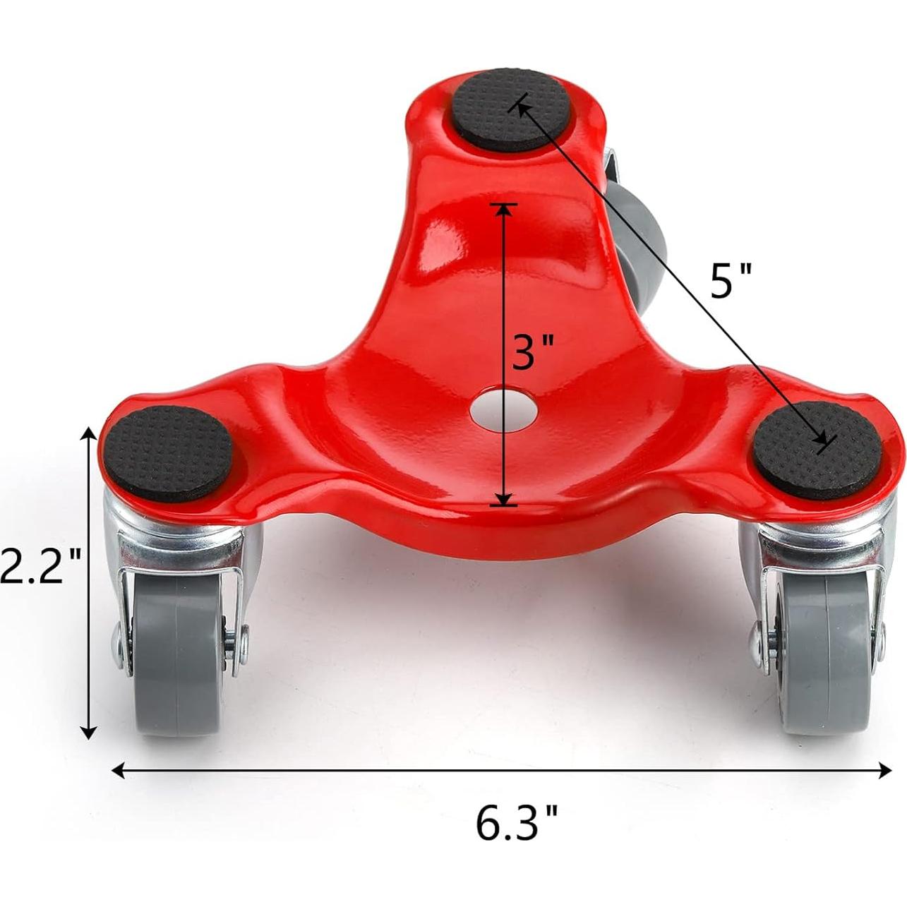 Carro Tri-Dolly de Acero ZEAYEA 4 Piezas 90,72 kg 16 cm