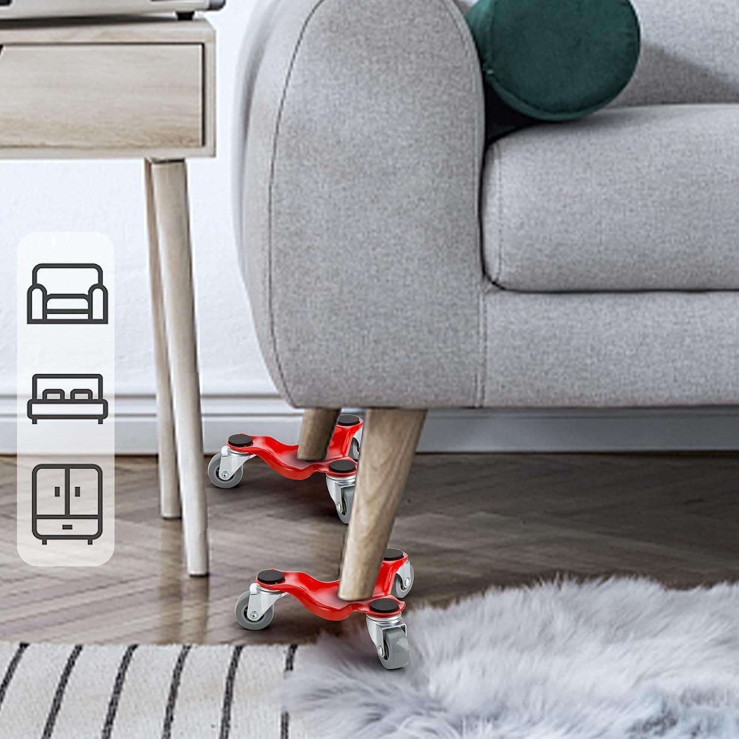 Carro Tri-Dolly de Acero ZEAYEA 4 Piezas 90,72 kg 16 cm