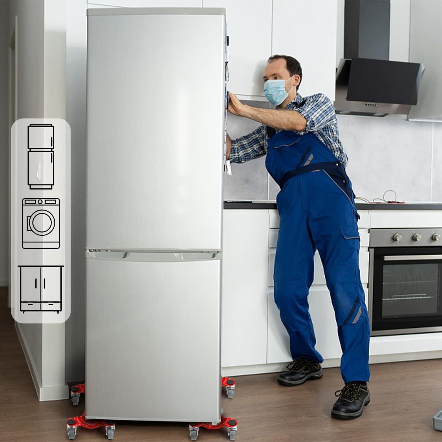 Carro Tri-Dolly de Acero ZEAYEA 4 Piezas 90,72 kg 16 cm