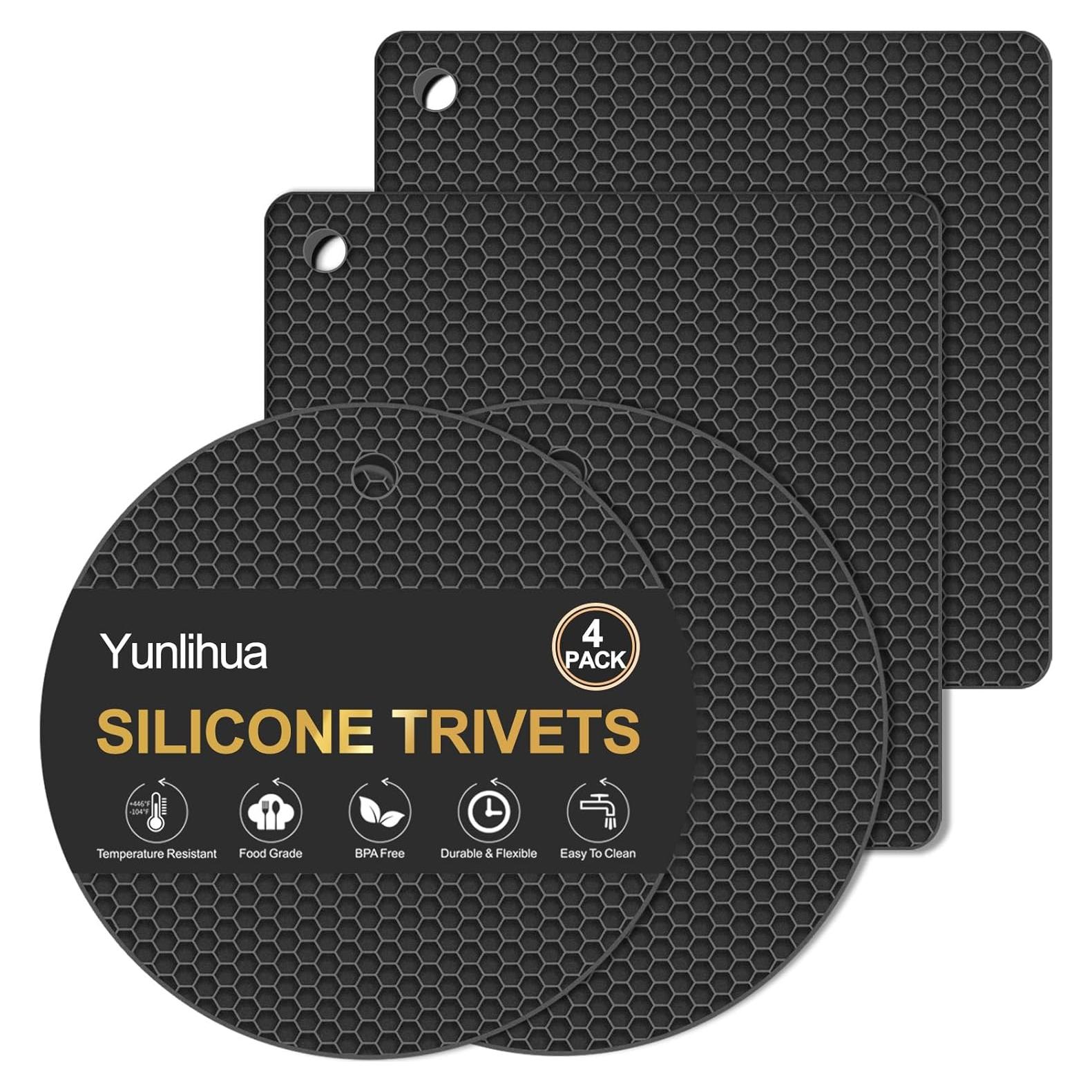 Juego de 4 Trivets de Silicona Yunlihua Antideslizantes