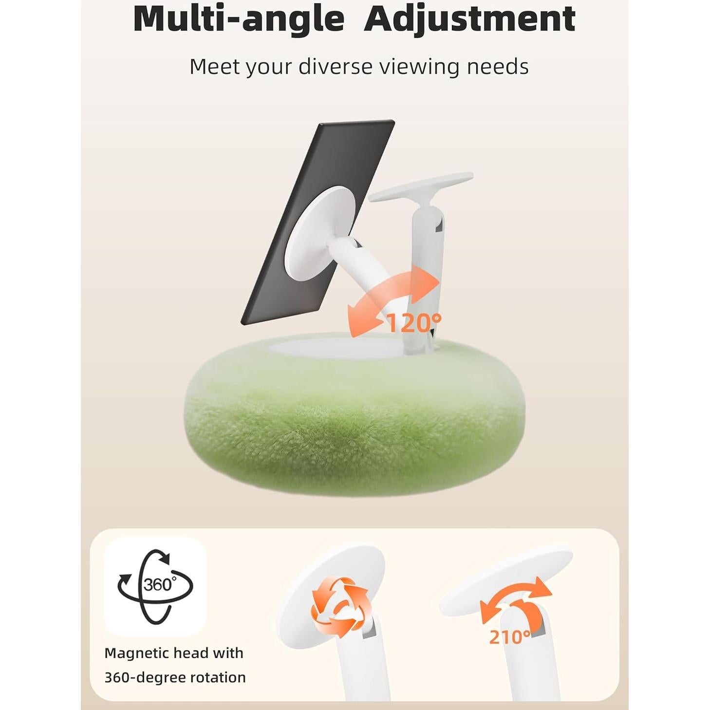 Soporte Magnético para Kindle y Teléfonos - Verde, Ajustable 360°