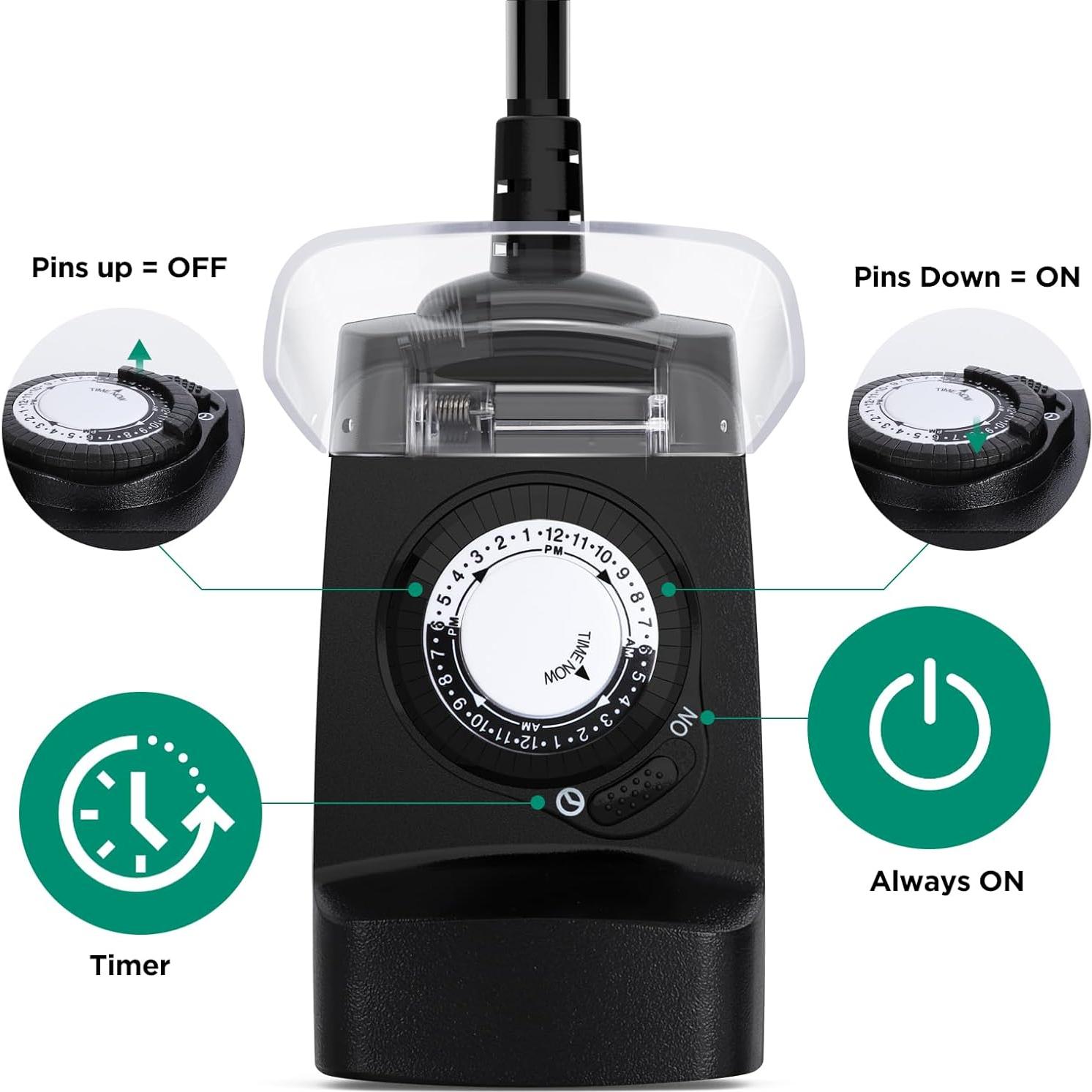 Temporizador Mecánico Exterior G-Homa 48 Configuraciones 15A