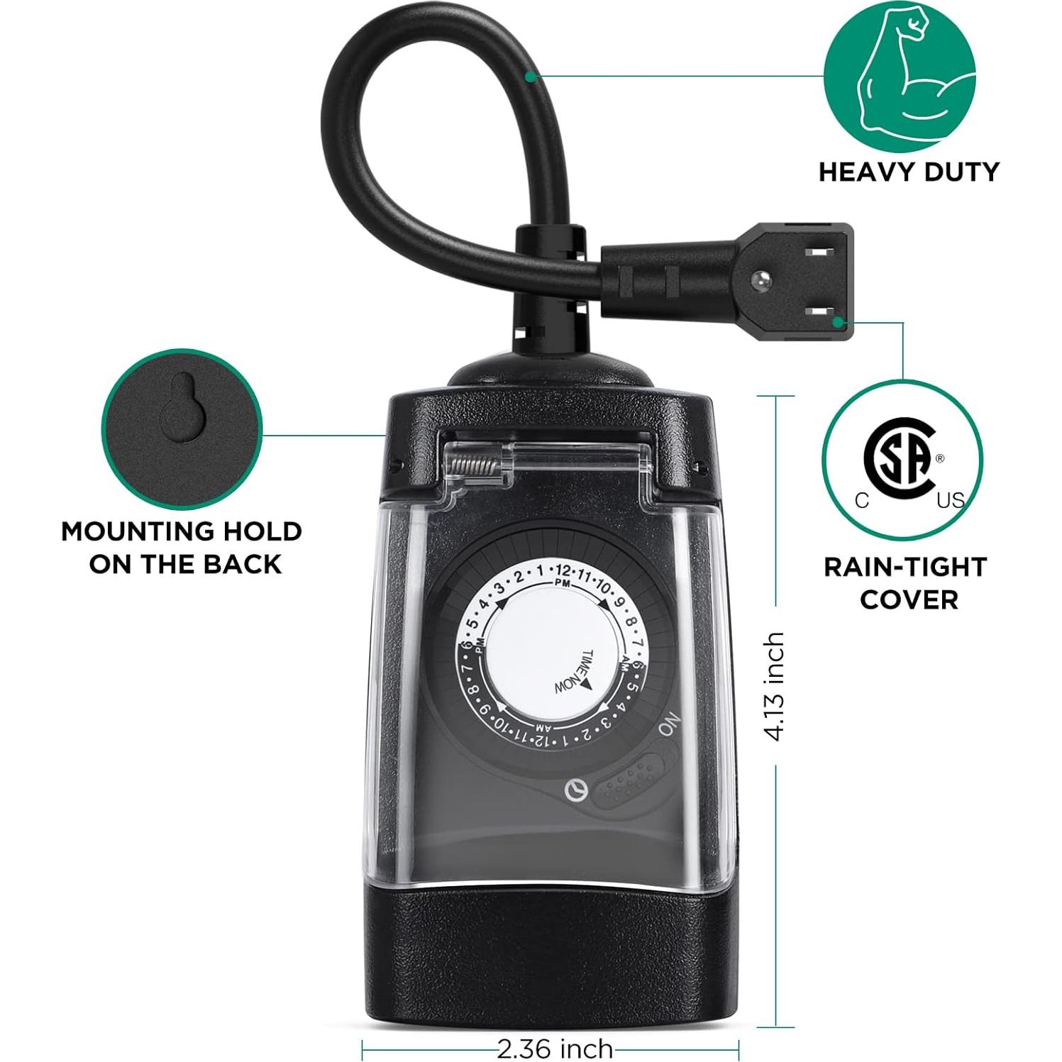 Temporizador Mecánico Exterior G-Homa 48 Configuraciones 15A
