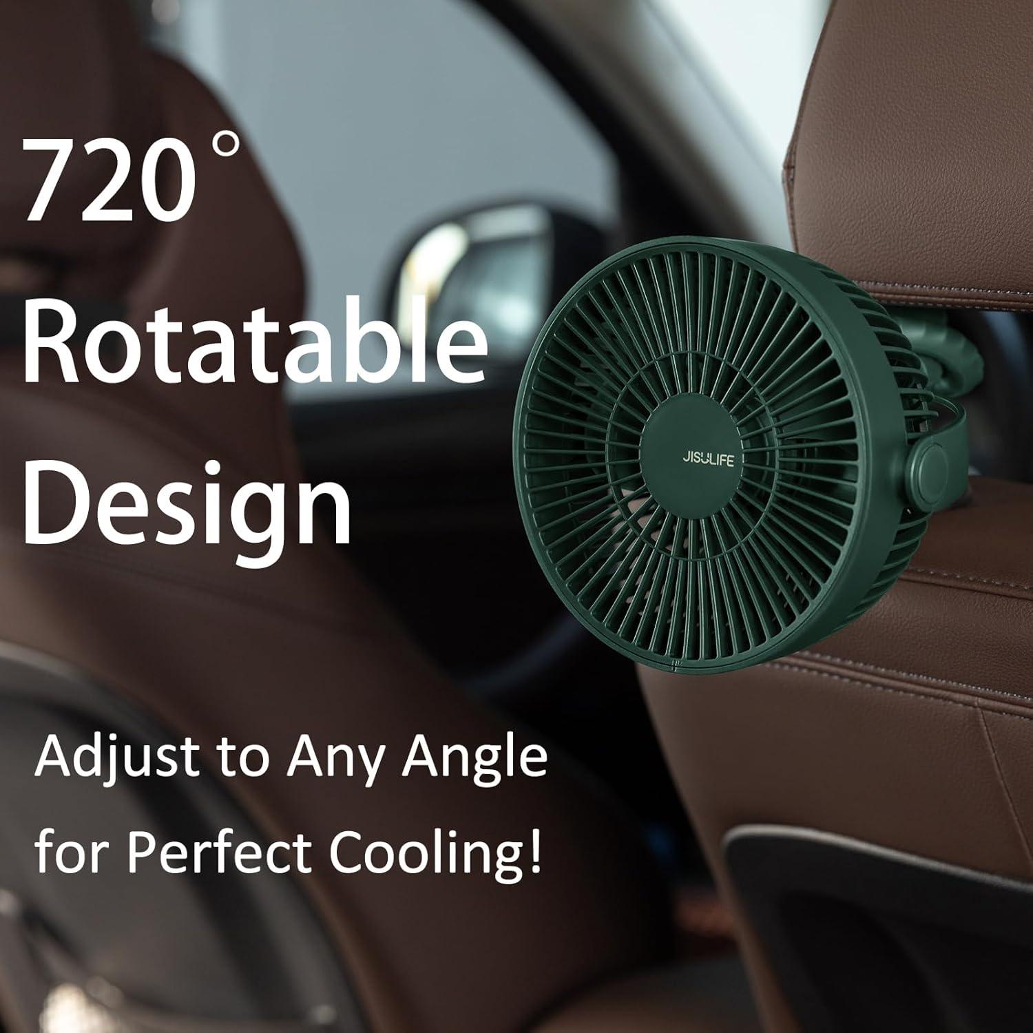 Ventilador Portátil JISULIFE Life1 Plus, 4 Velocidades, 720°