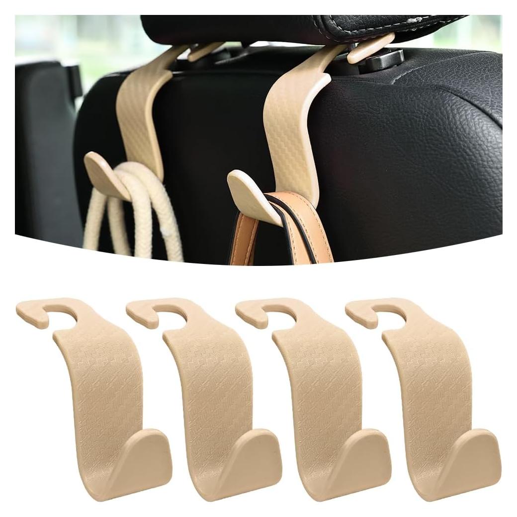 Ganchos para Reposacabezas de Automóvil Osilly - 4 Piezas Beige
